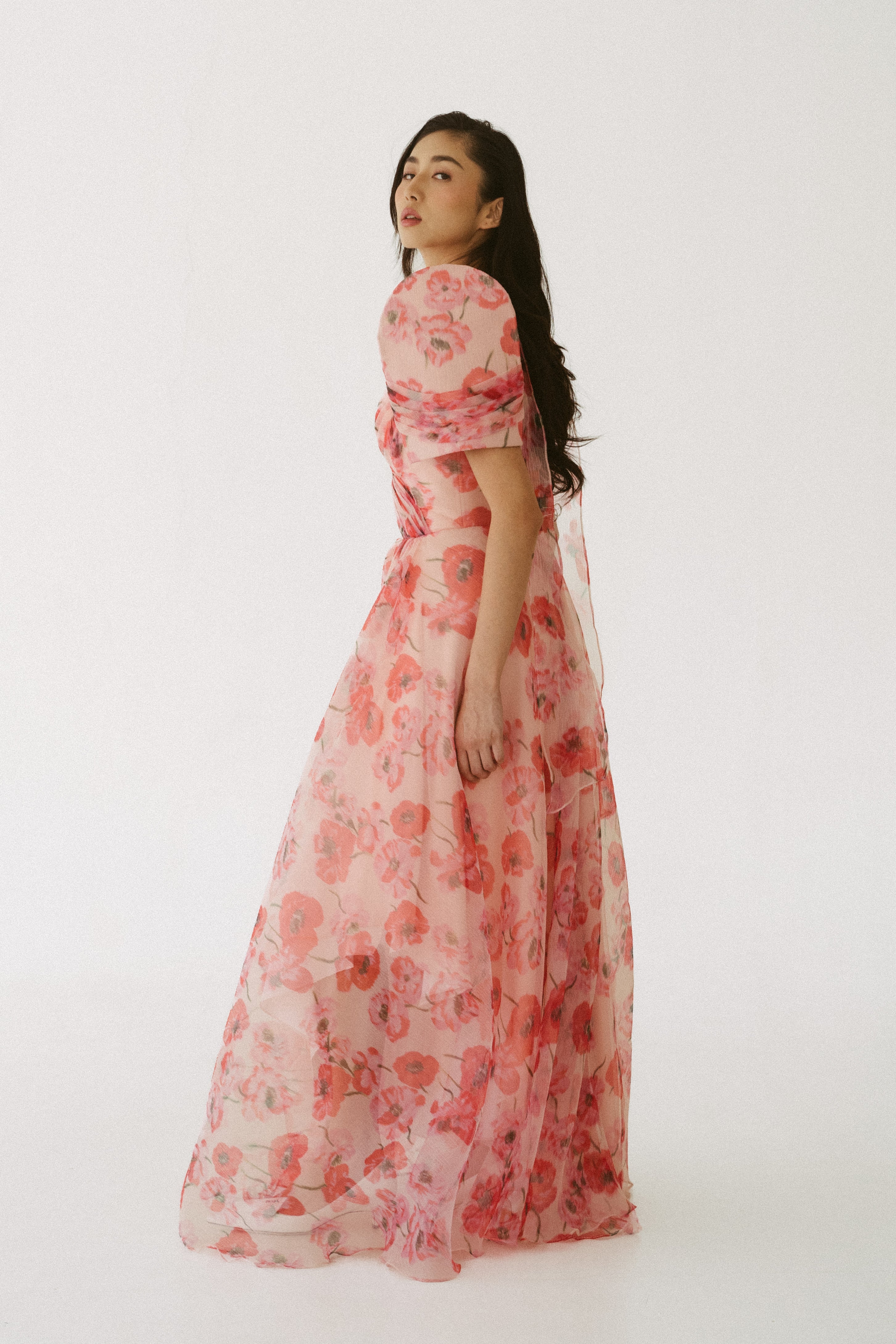 Floral Chiffon Terno