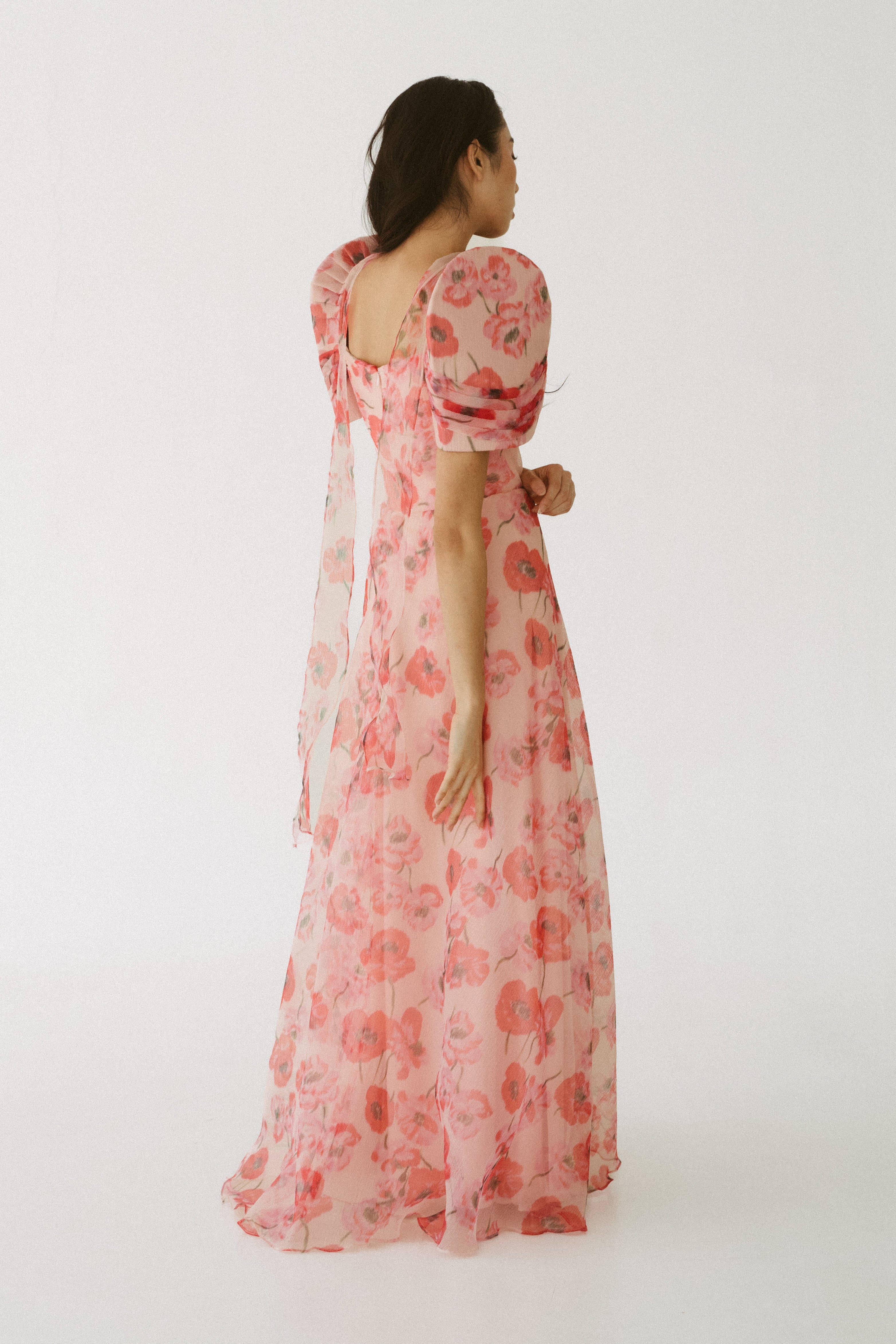 Floral Chiffon Terno