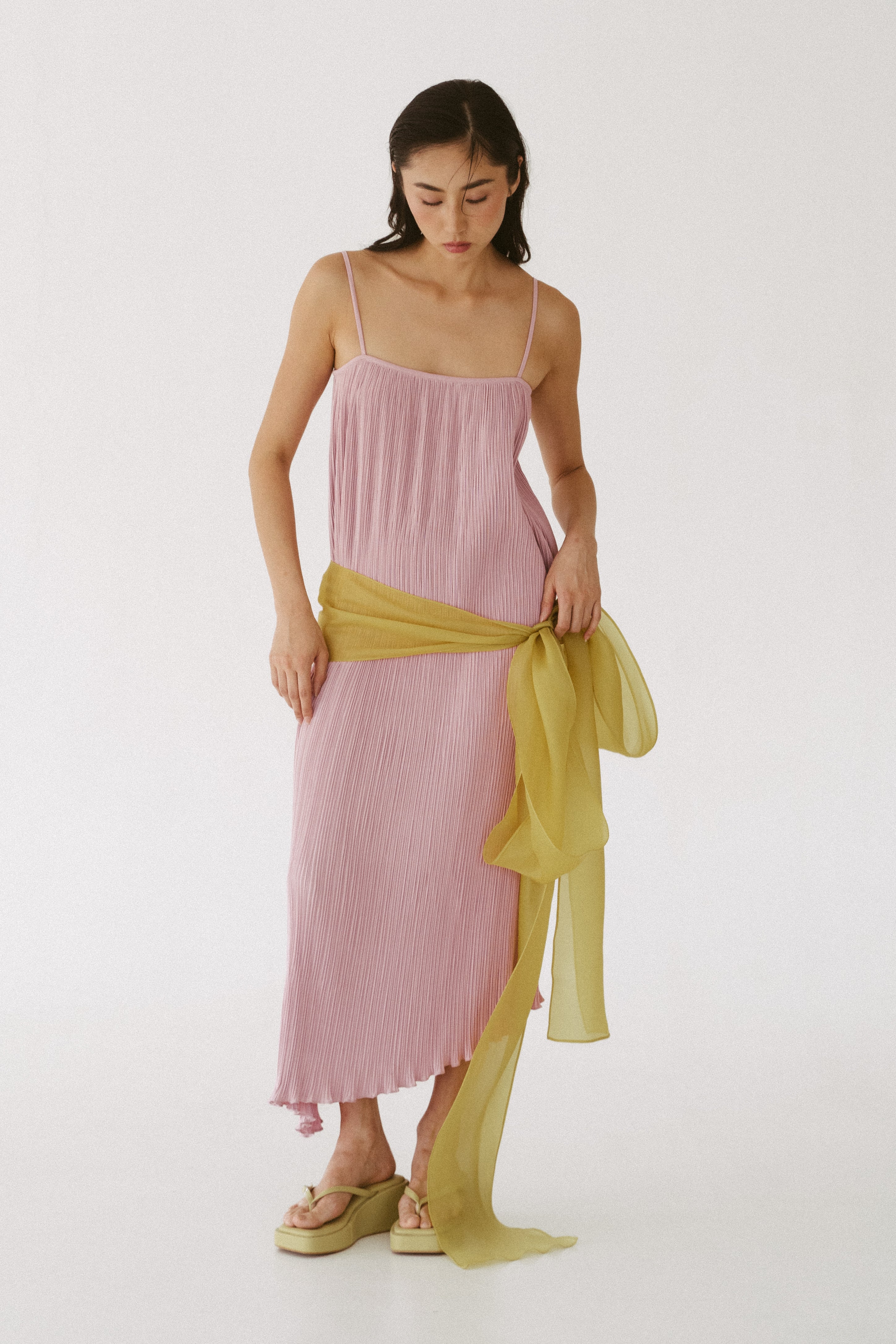 Ciccone Pleated Dress and Cover-Up Set