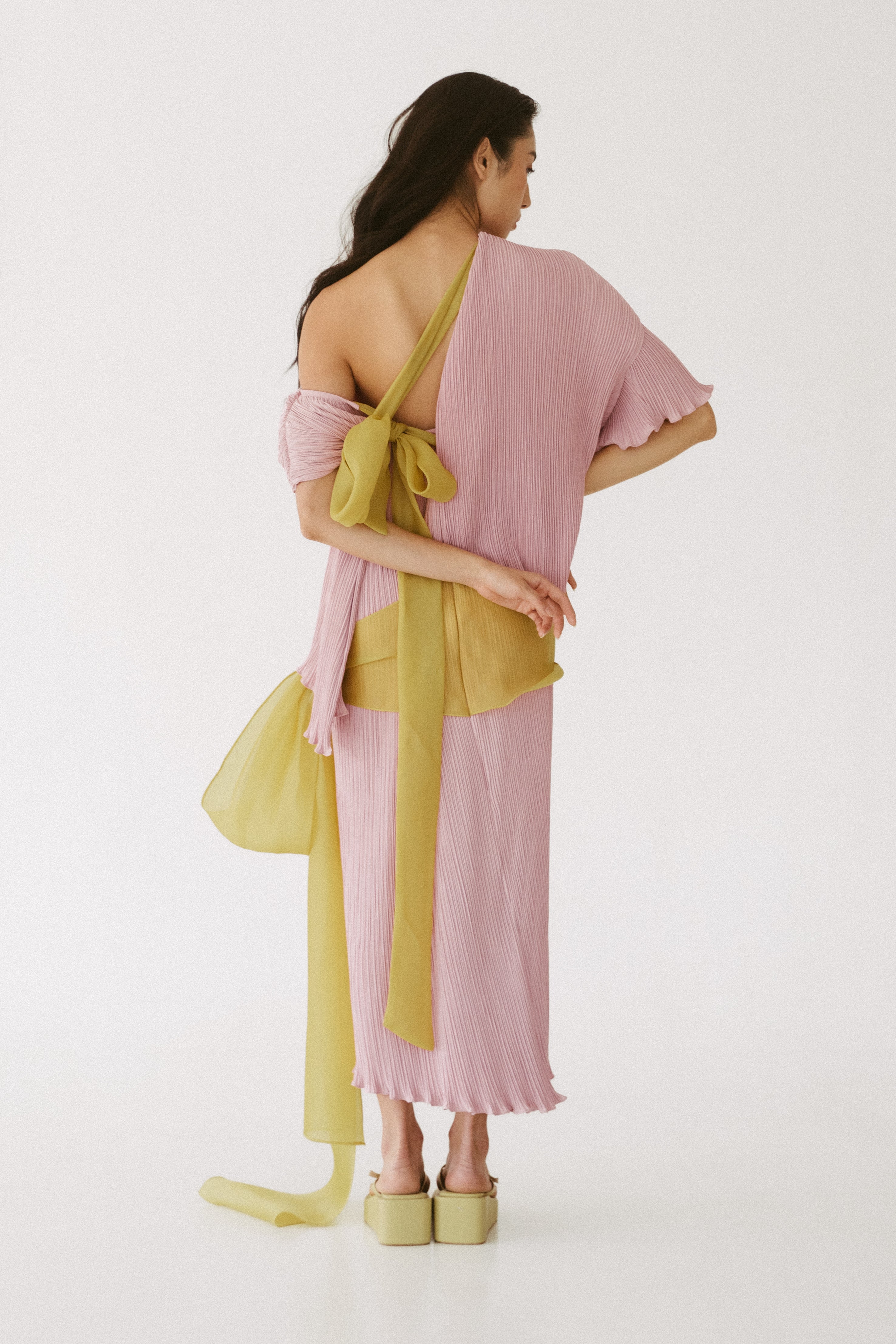 Ciccone Pleated Dress and Cover-Up Set