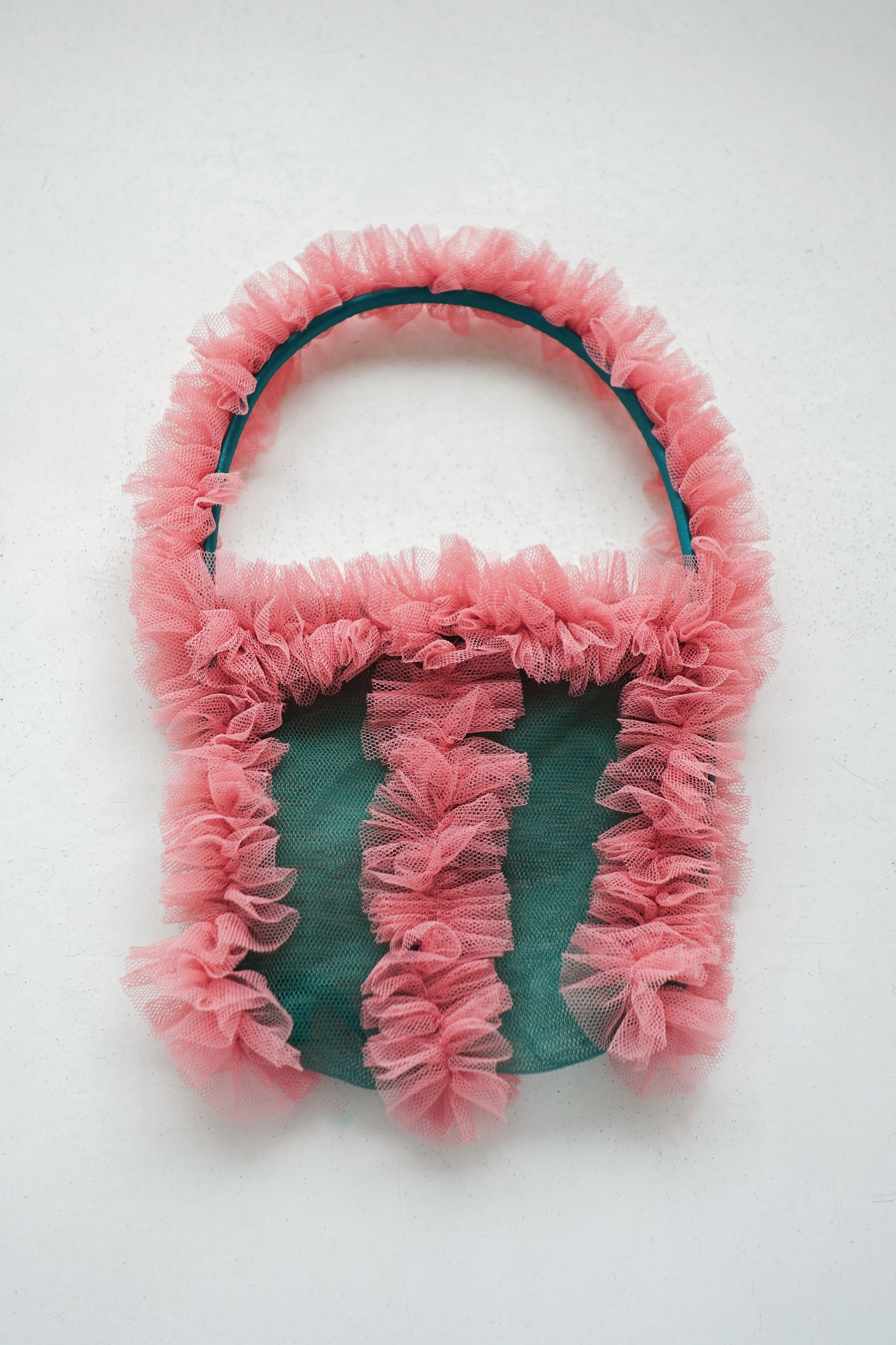 Holiday Party Bag in Pink and Green Tulle