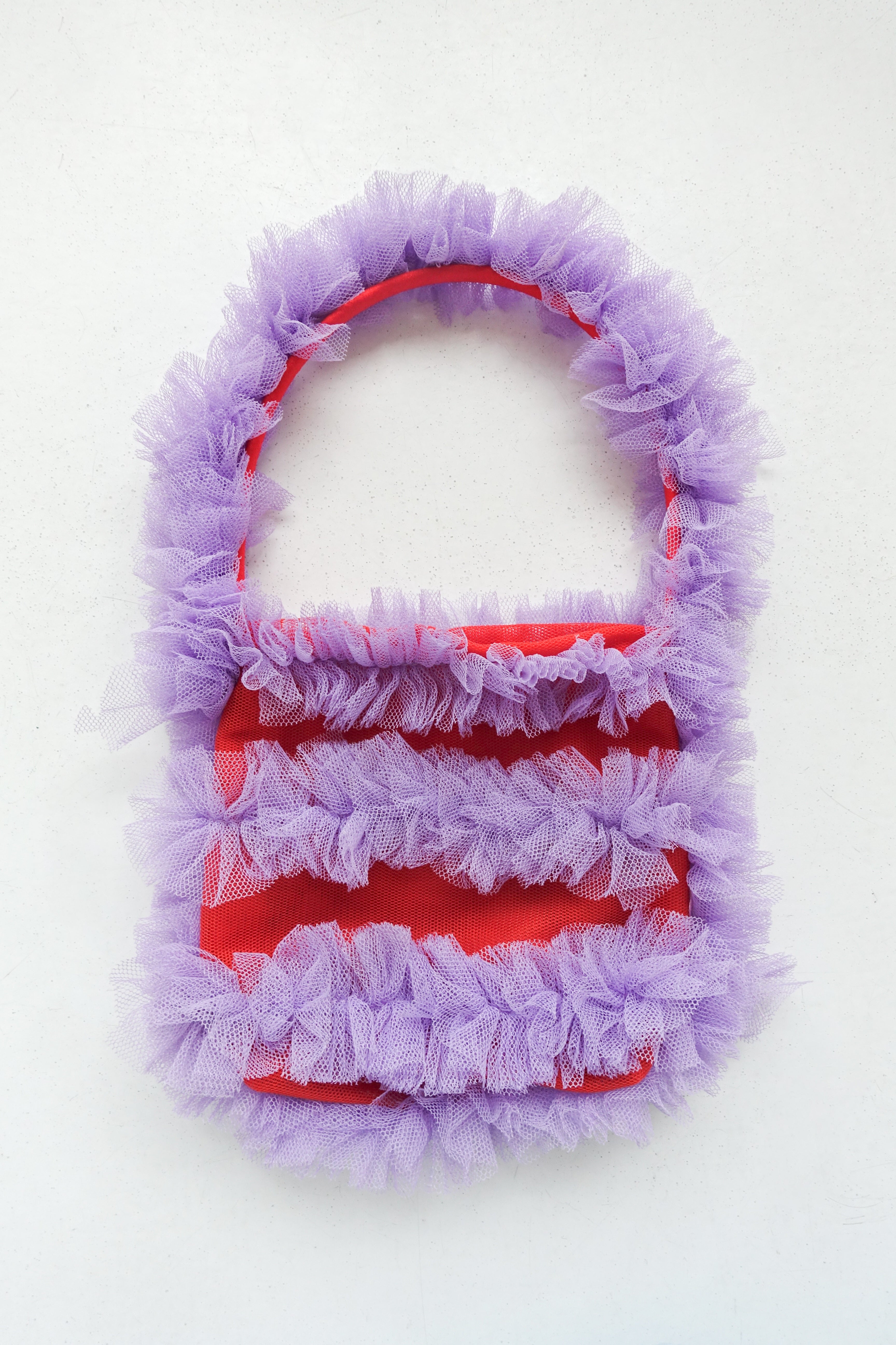 Holiday Party Bag in Purple and Red Tulle