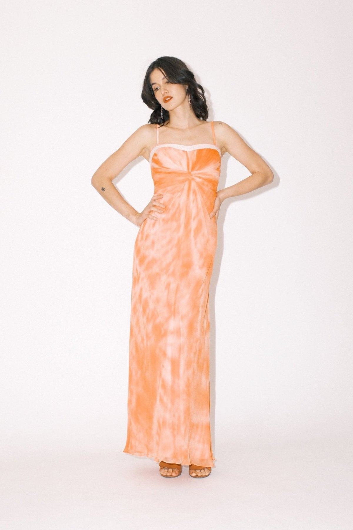 Stitch Vibes Pret Printed Crepe 3 Piece Suit Coral Dress