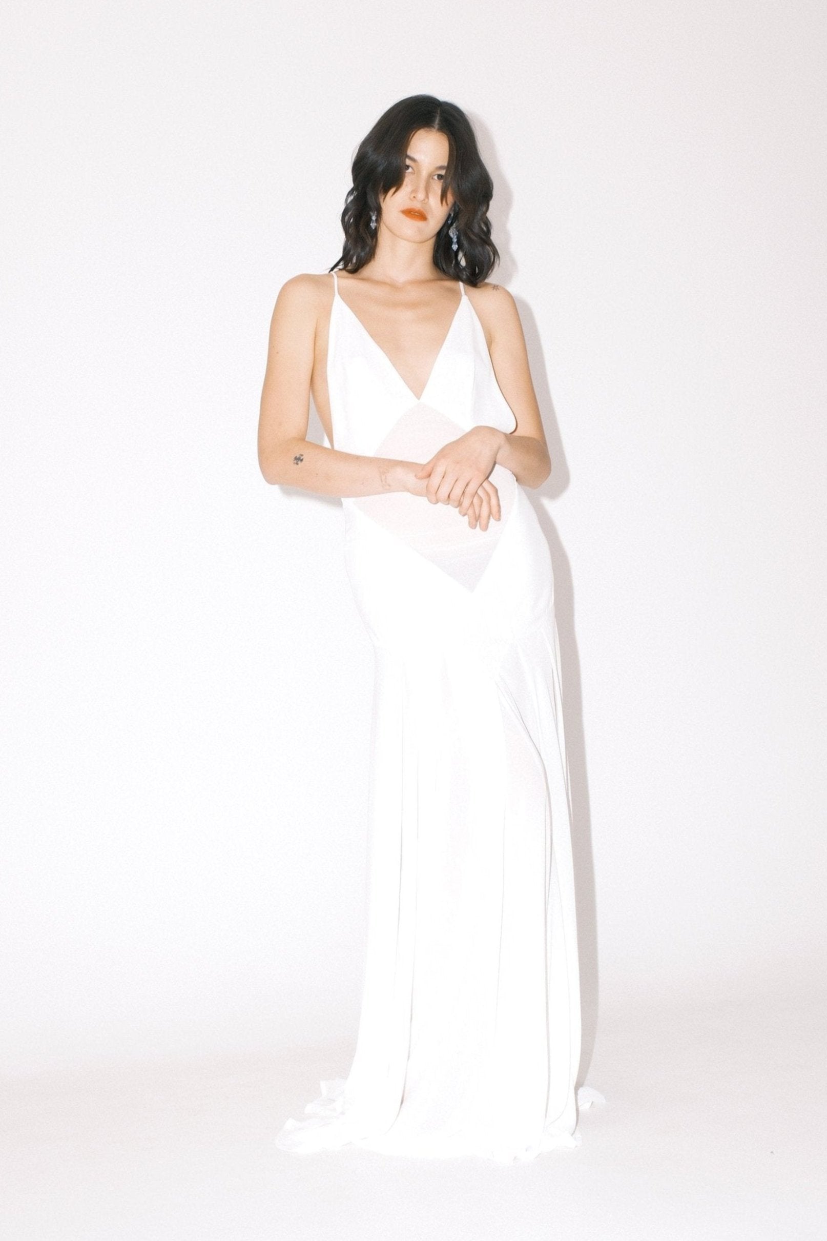 White Satin Dress