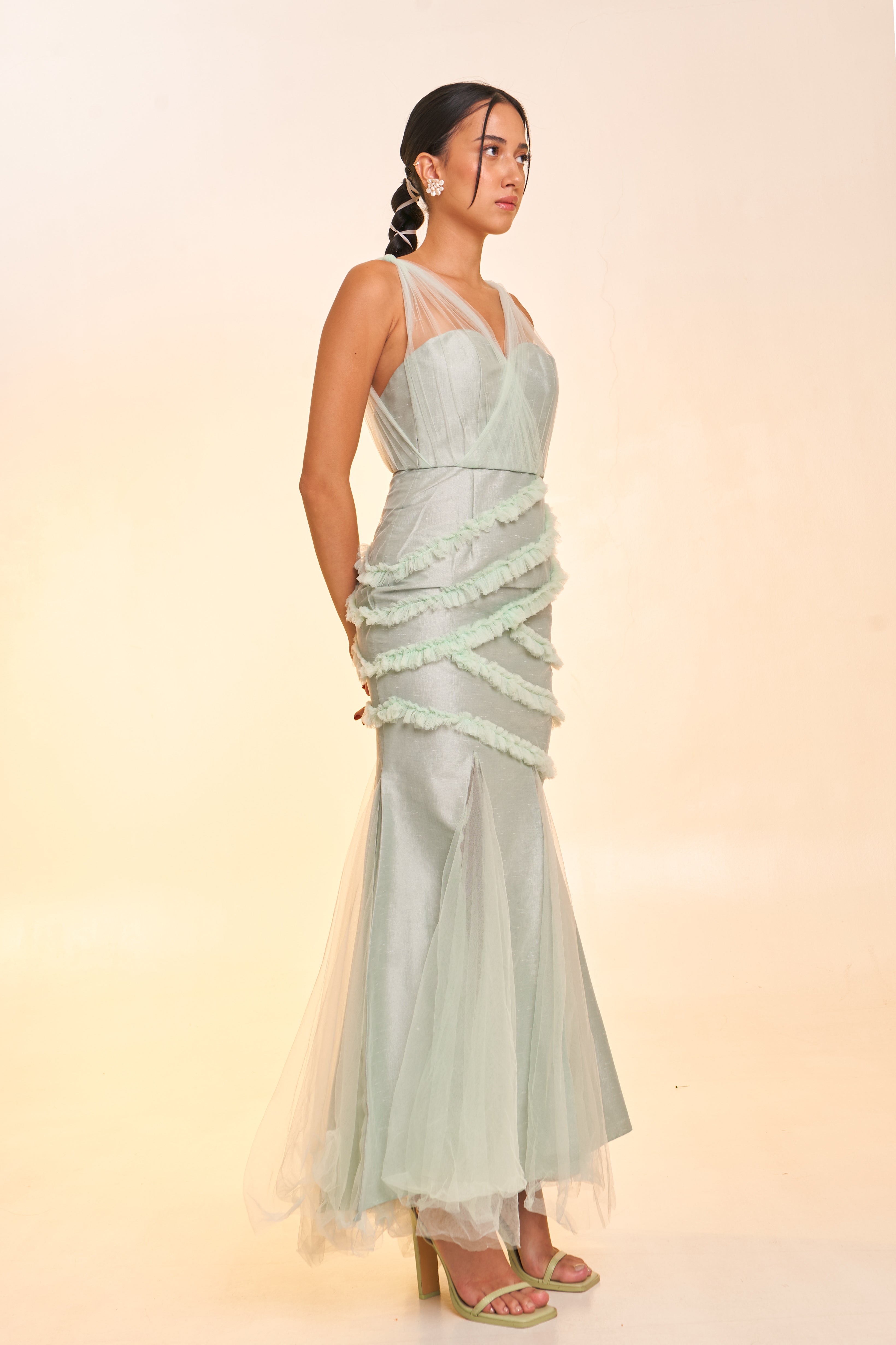 Seafoam Tulle Gown