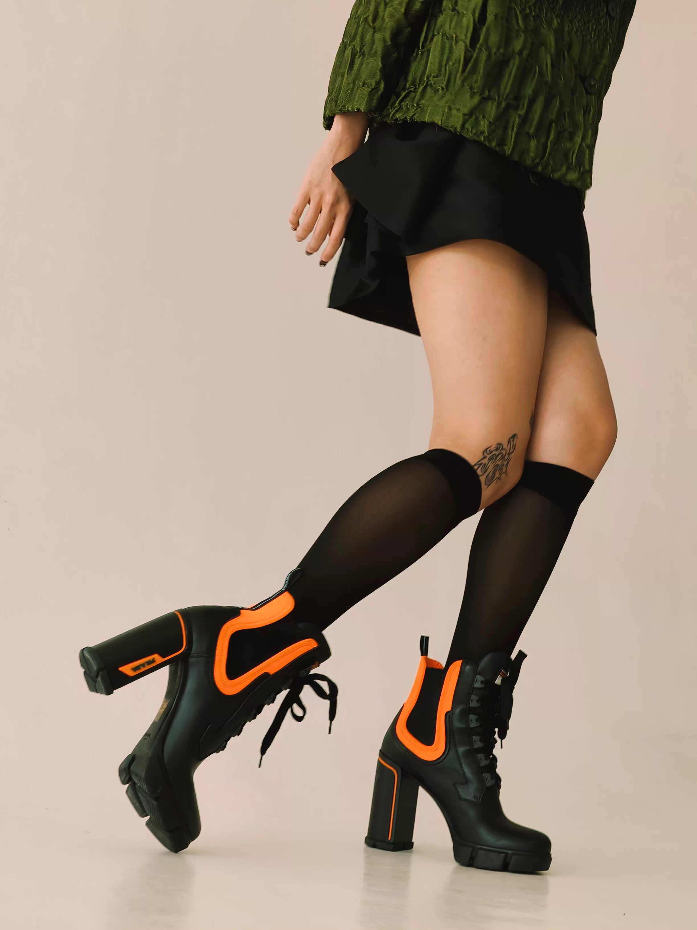 Prada lace up ankle top boots