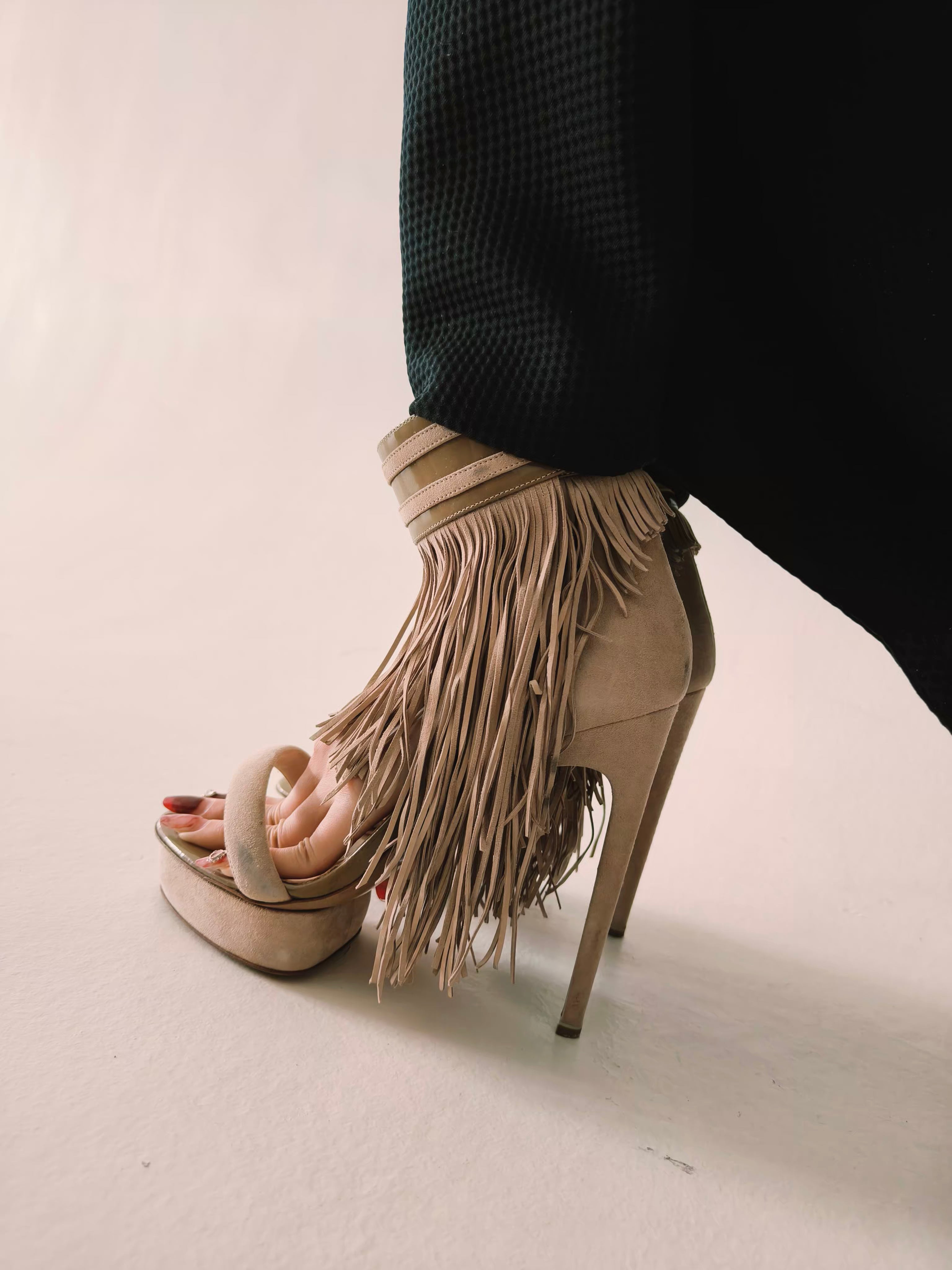 Fringe Platform Heels