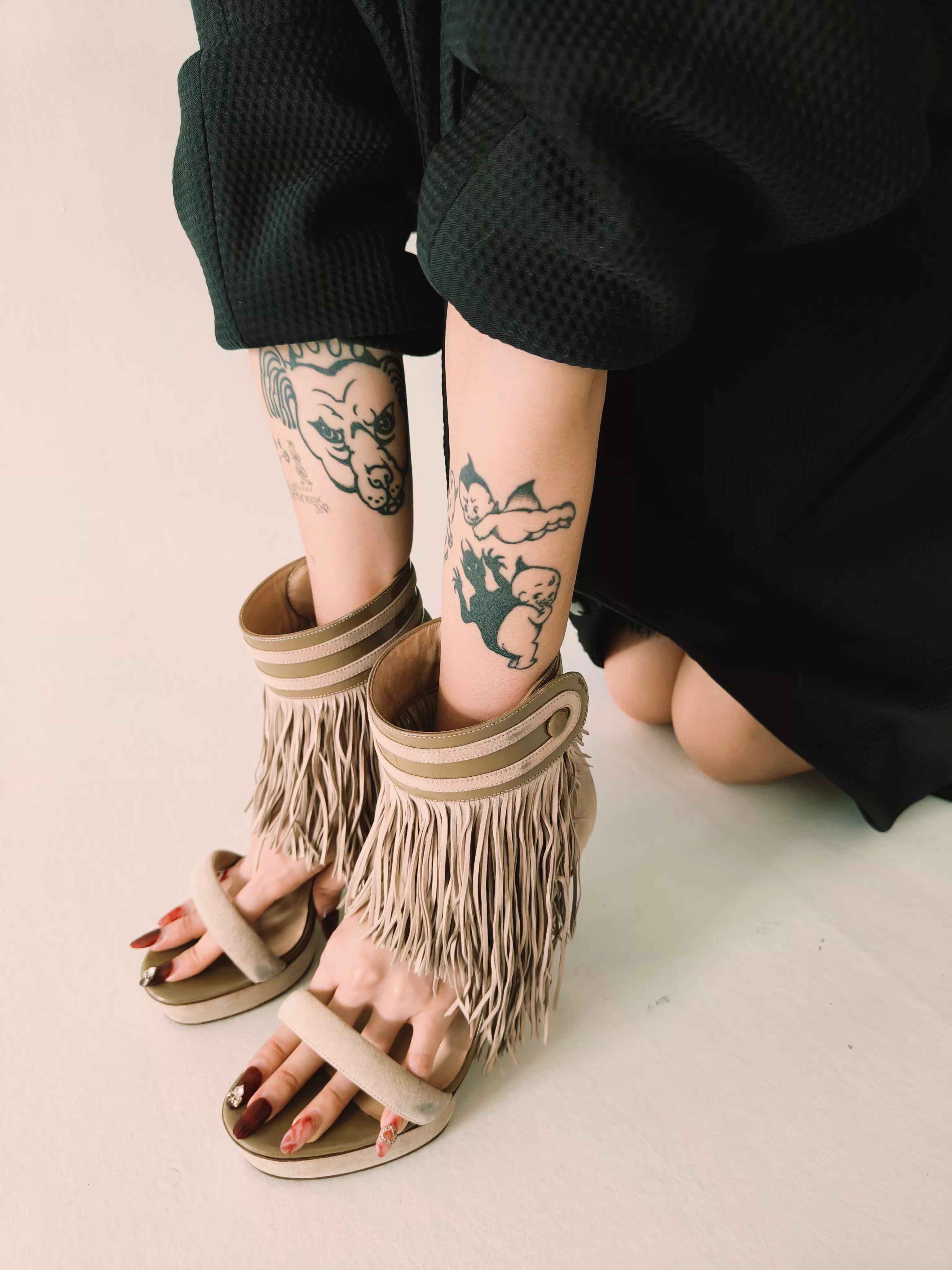 Fringe Platform Heels