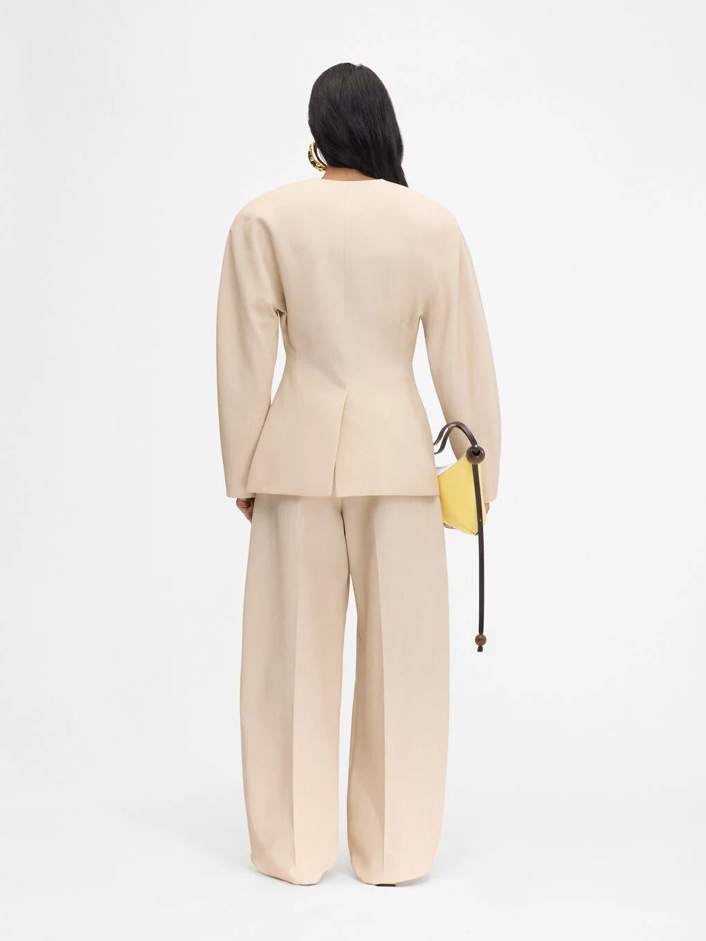 Beige Ovalo Blazer and Pants Set