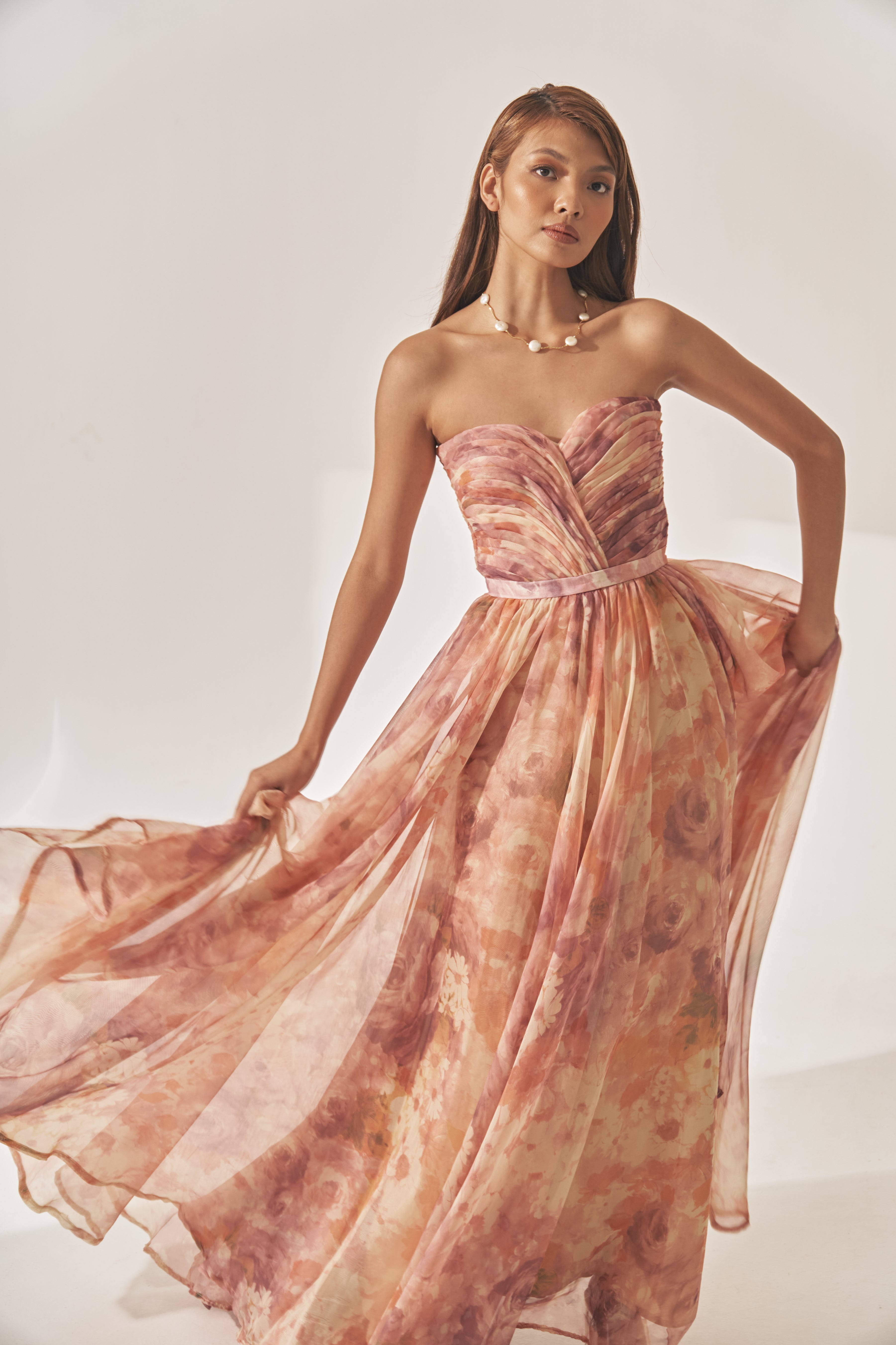 Floral Chiffon Gown