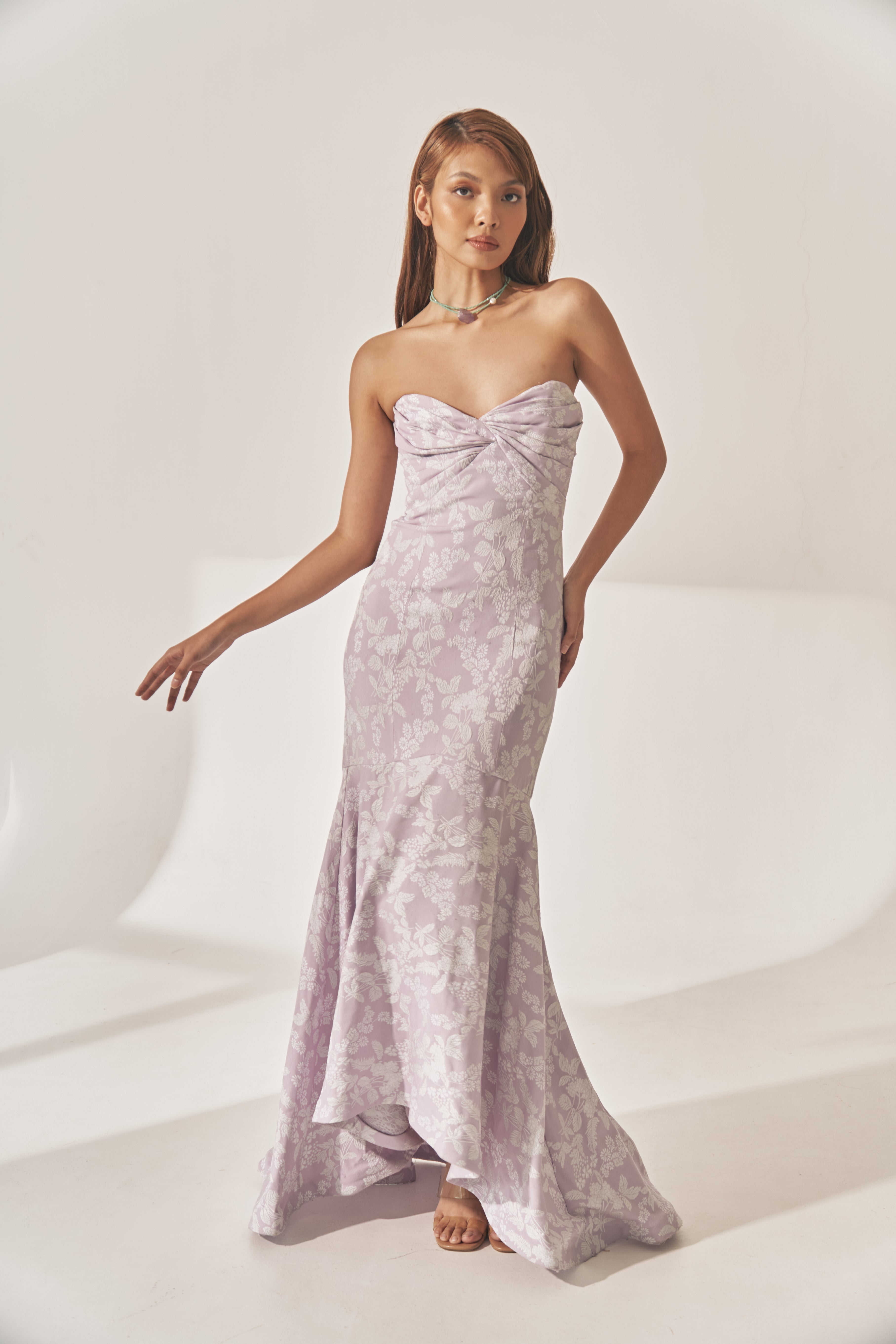 Purple Floral Mermaid Dress