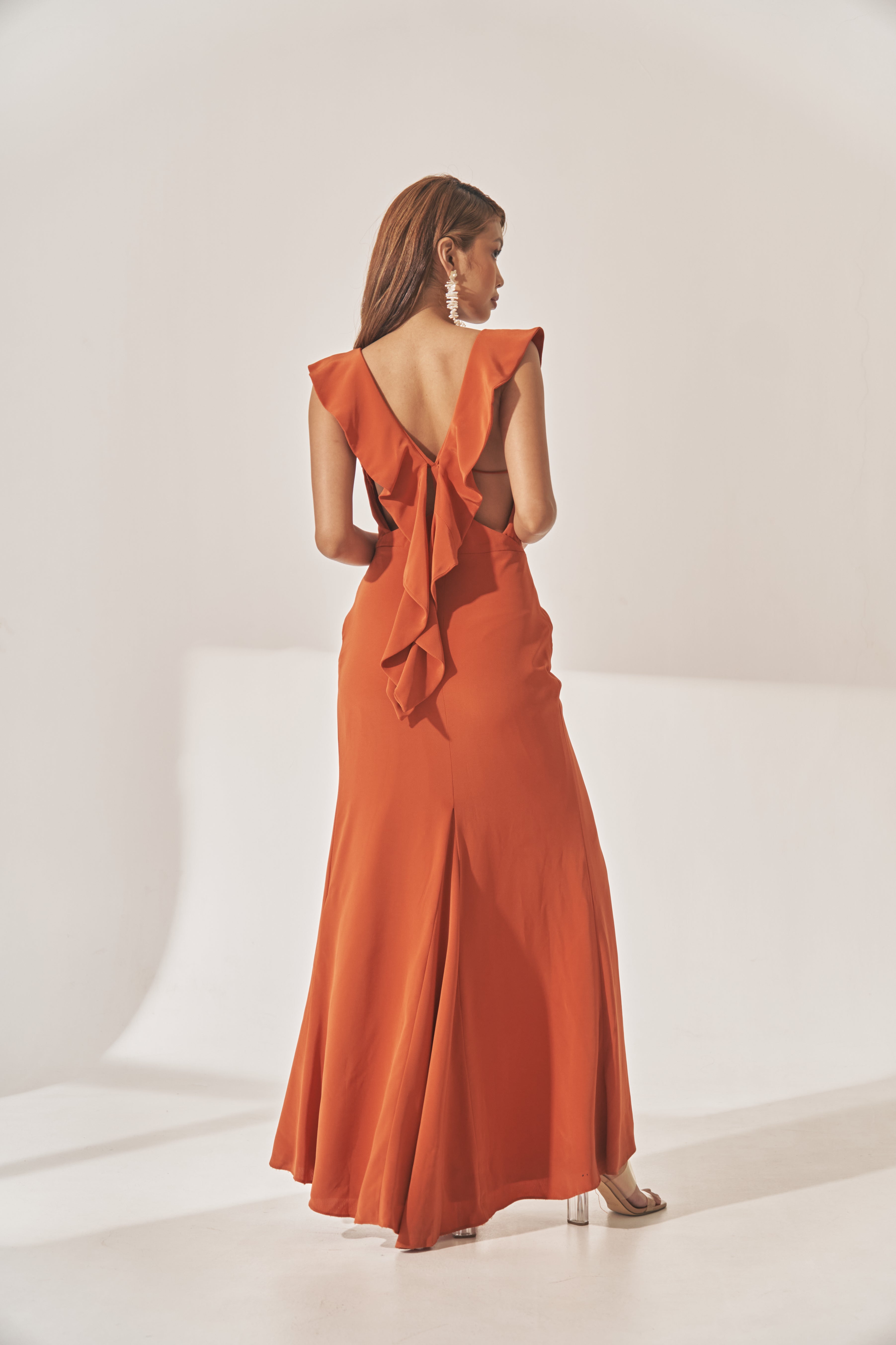 Orange Ruffle Dress