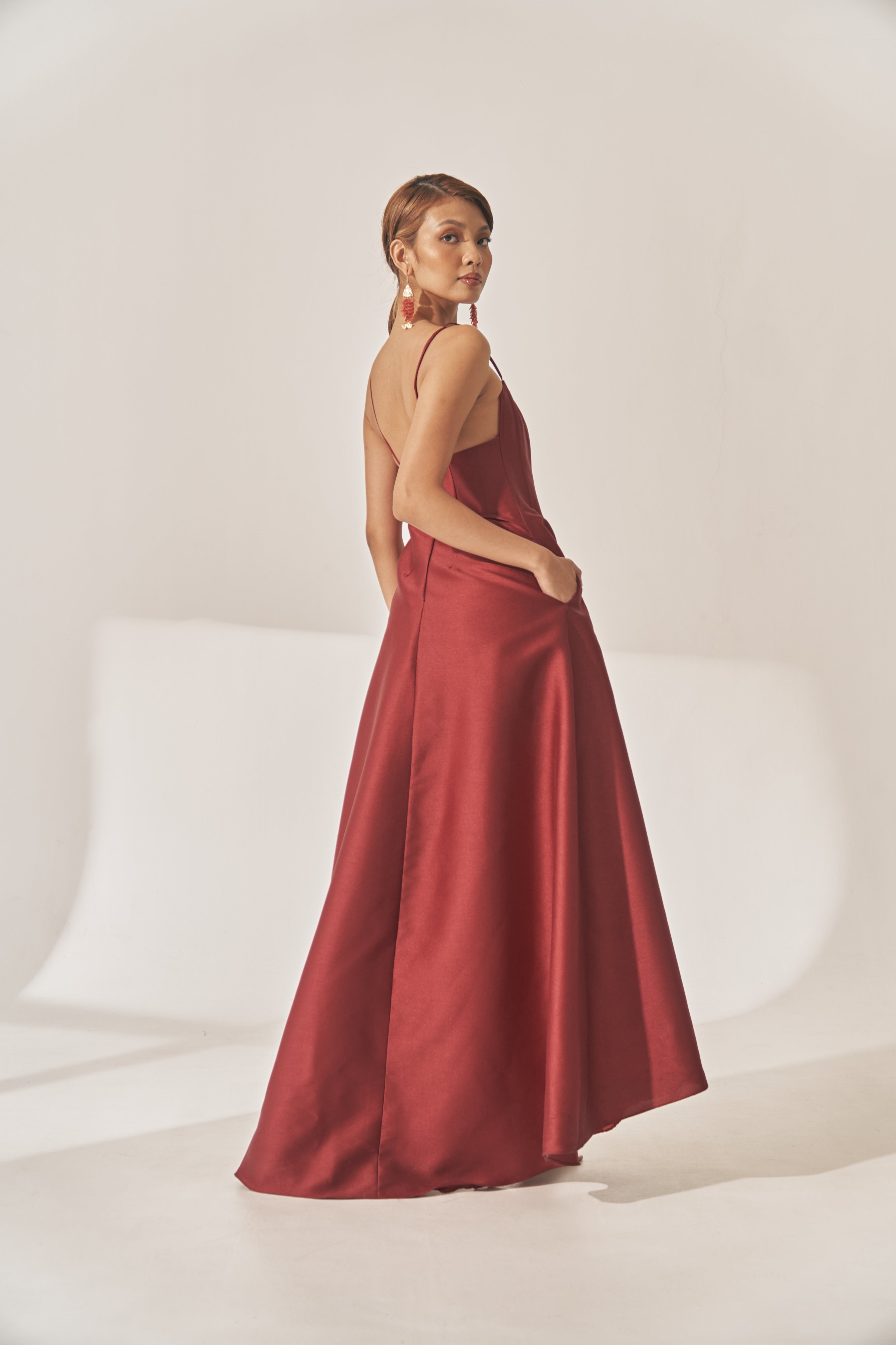 Red A-Line Gown