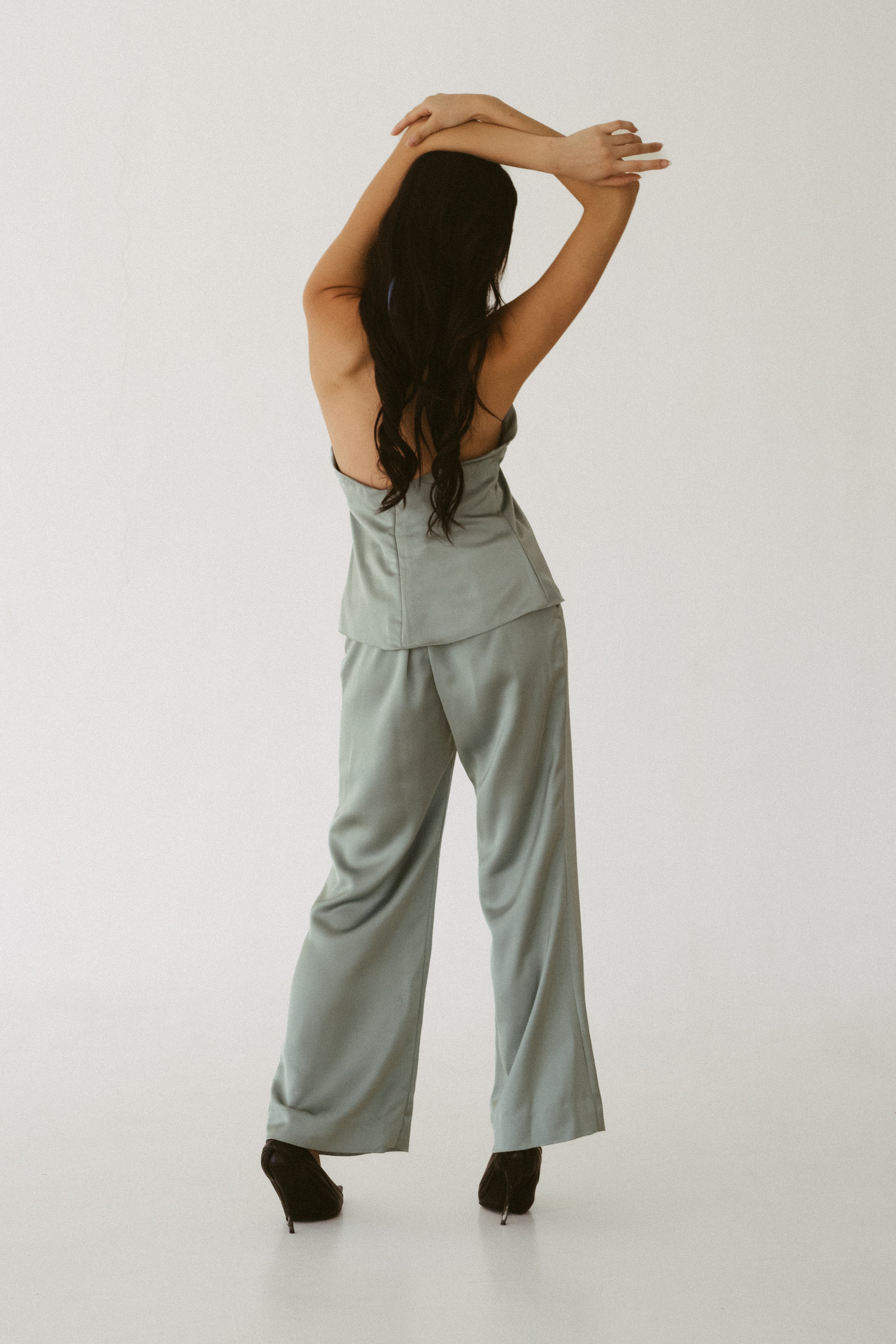 Silk Halter Top and Pants Set