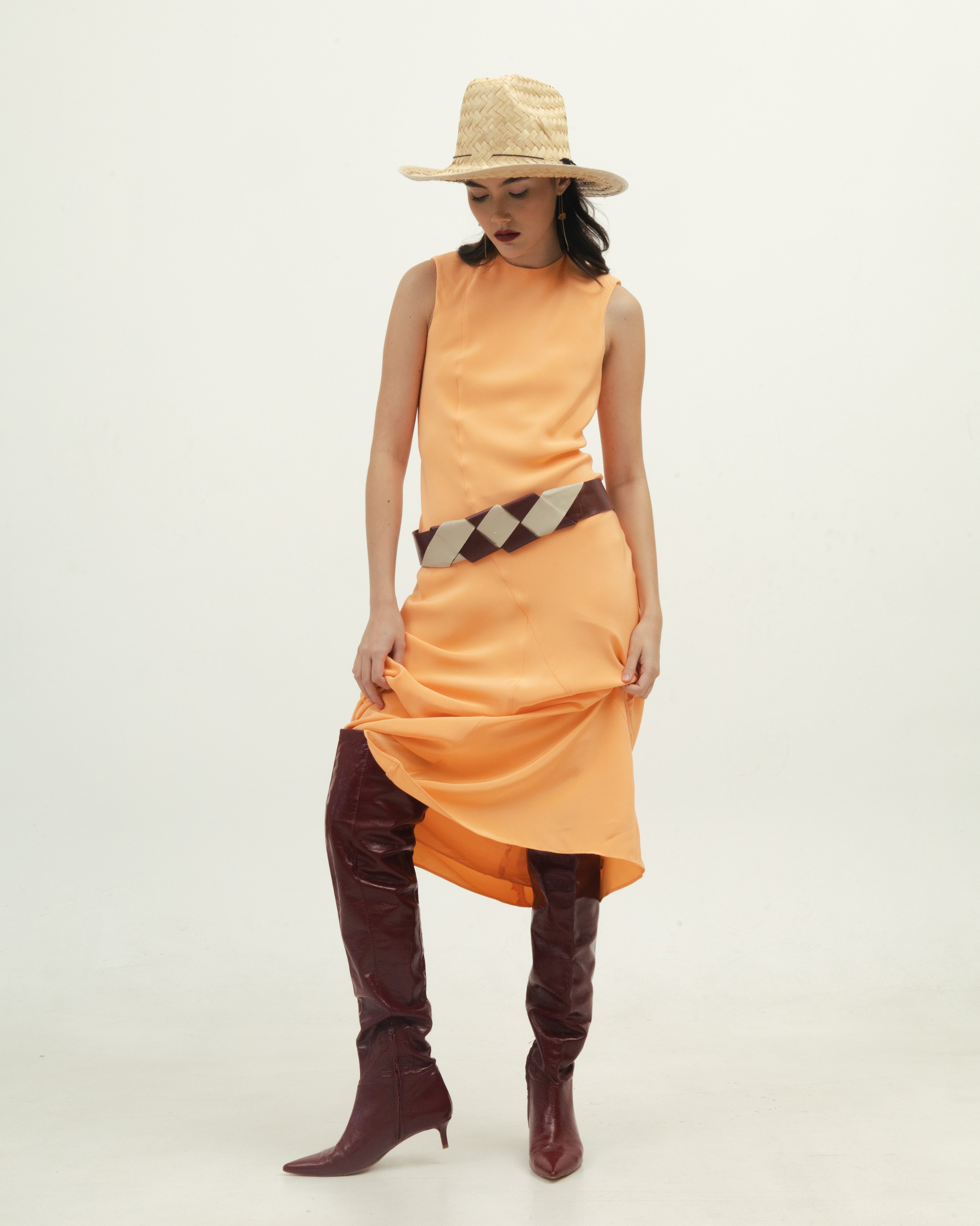 Light Orange Backless Dress