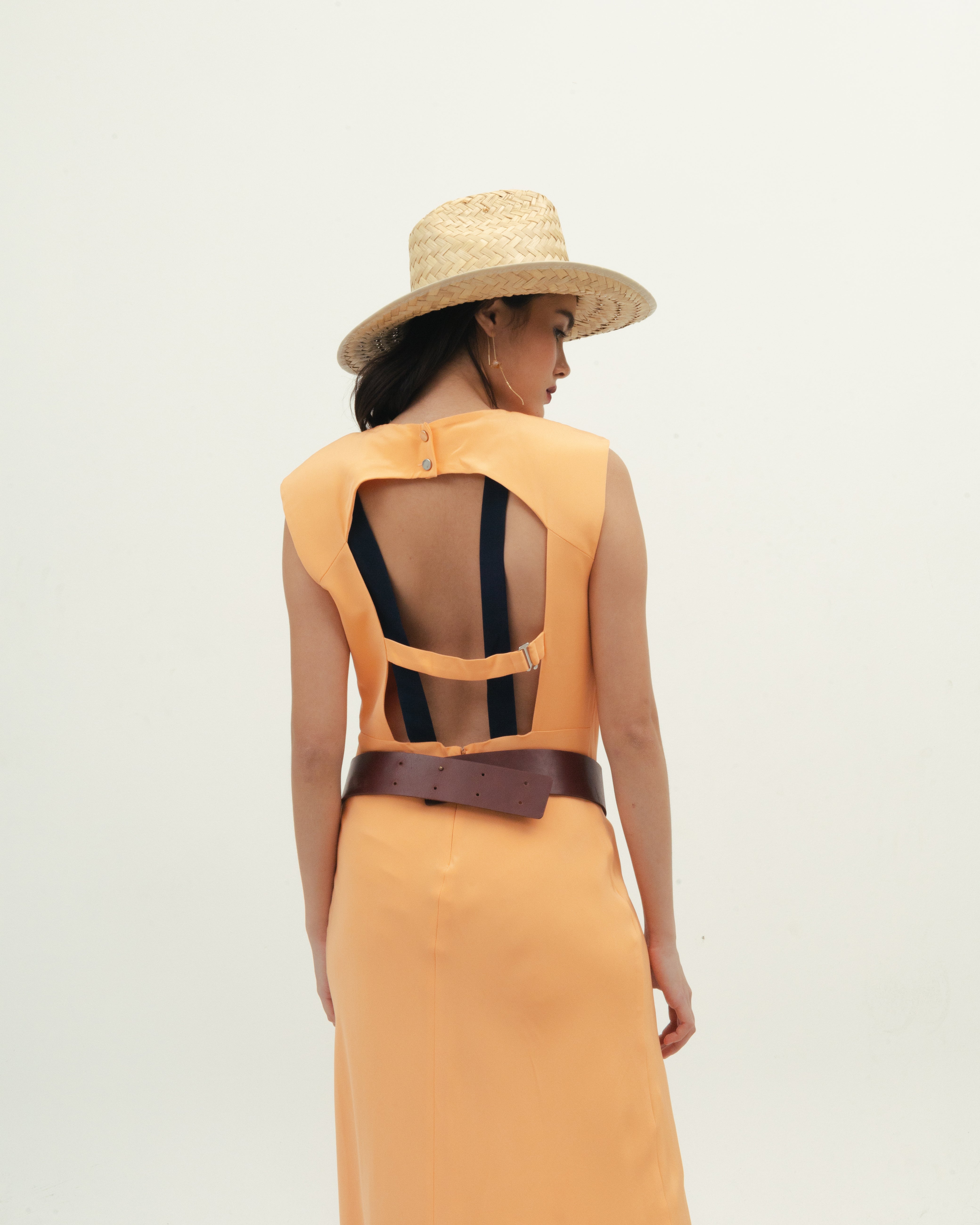 Light Orange Backless Dress