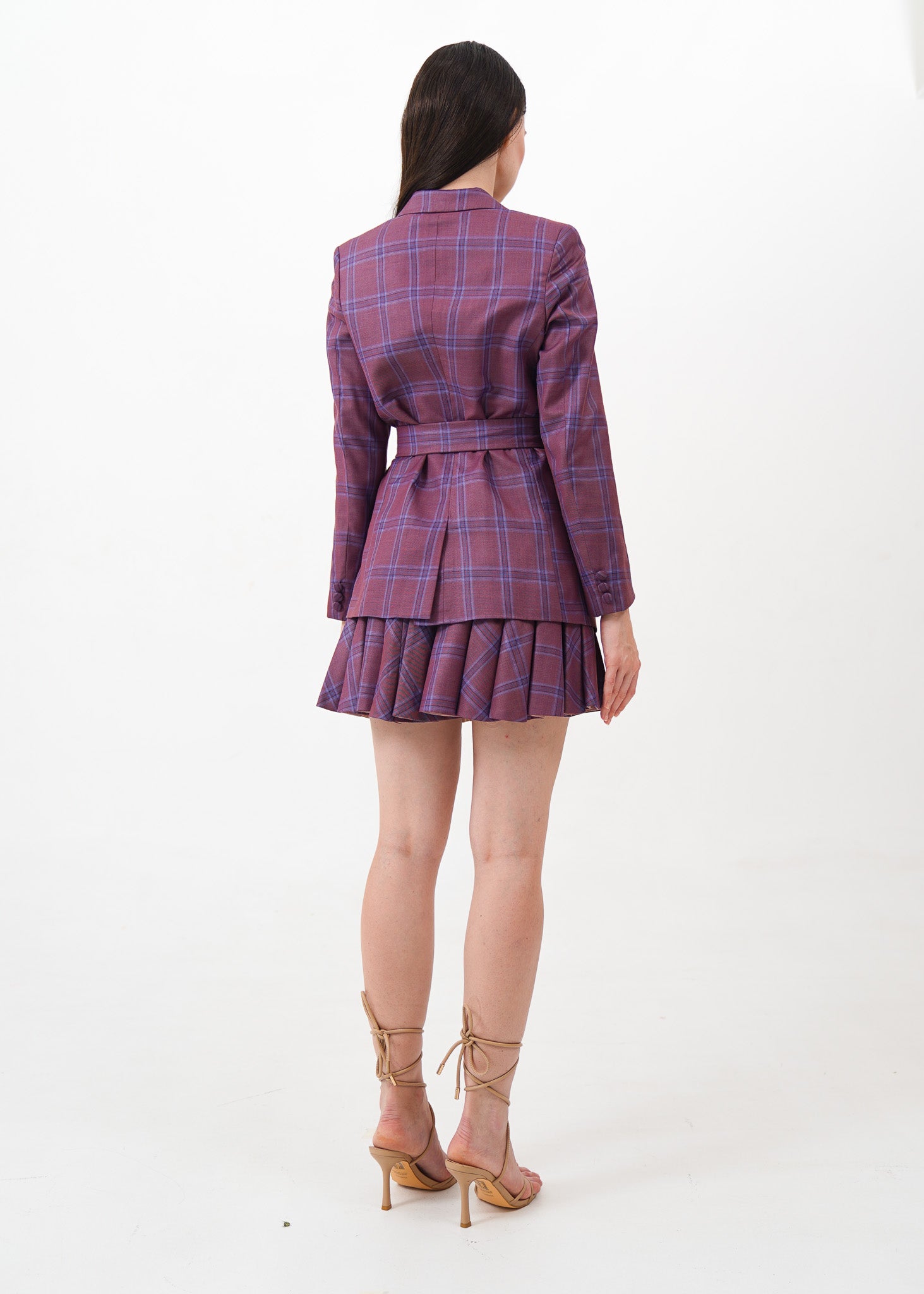 Purple Plaid Suit Set