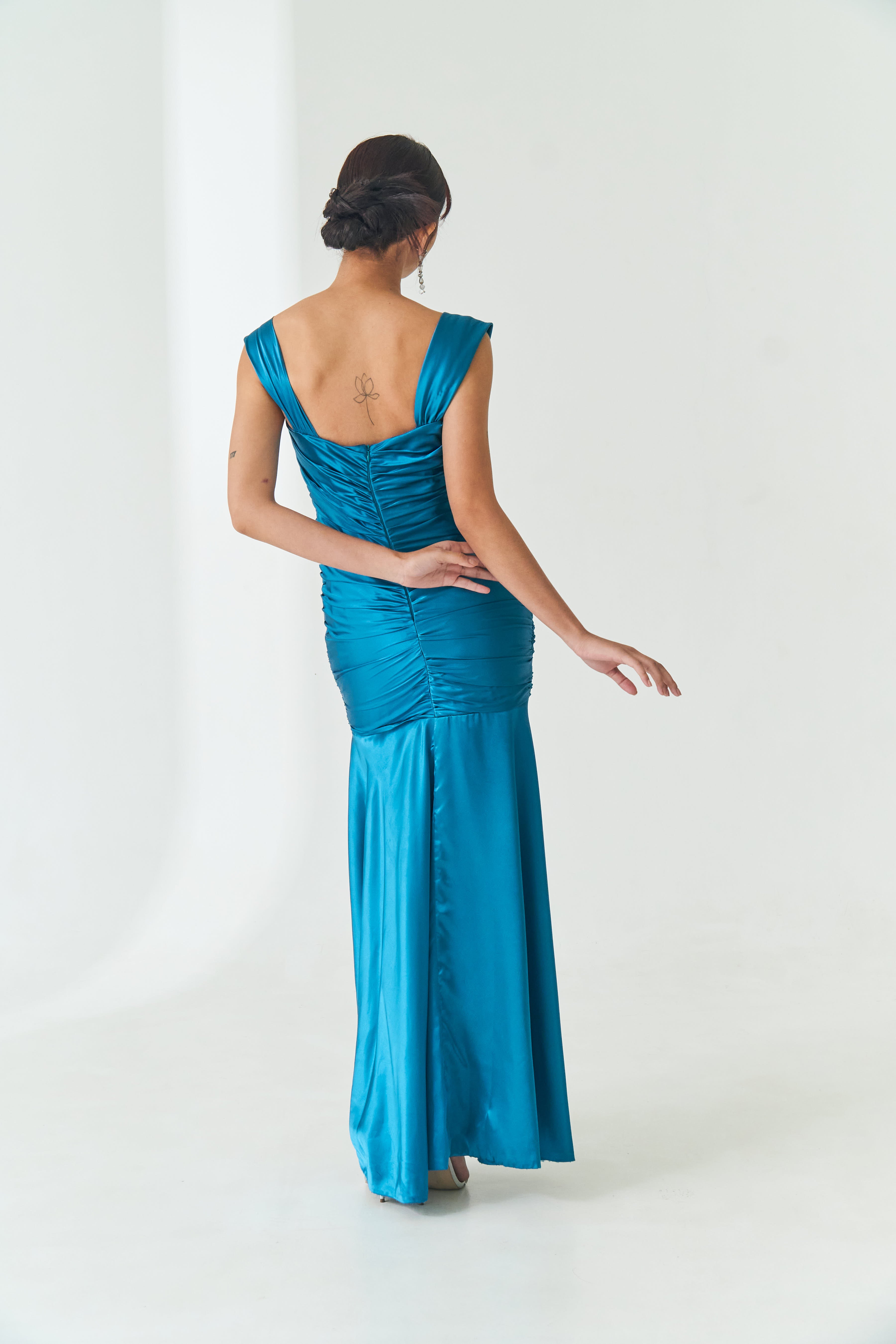 Teal Ruched Gown
