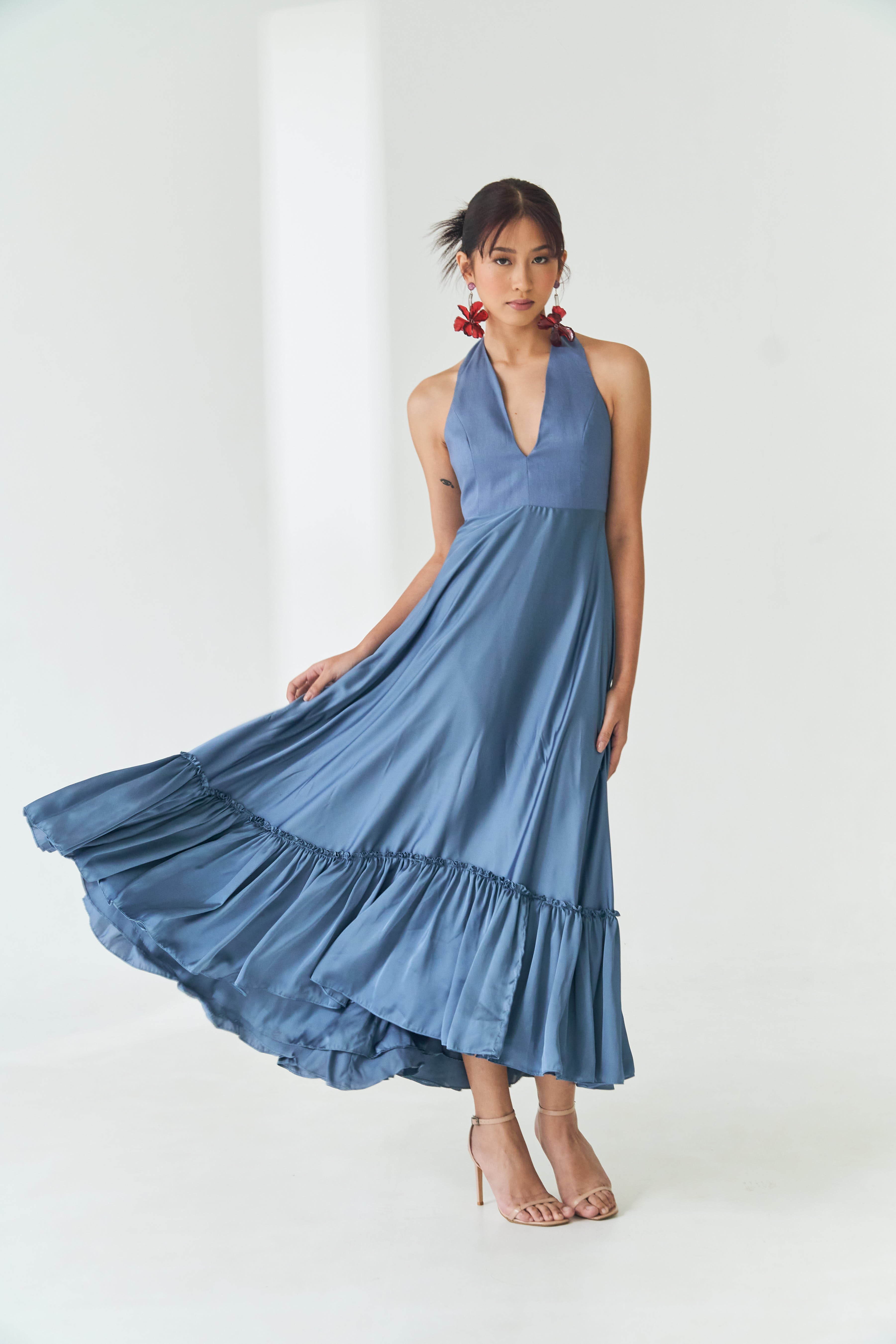 Blue Halter Dress