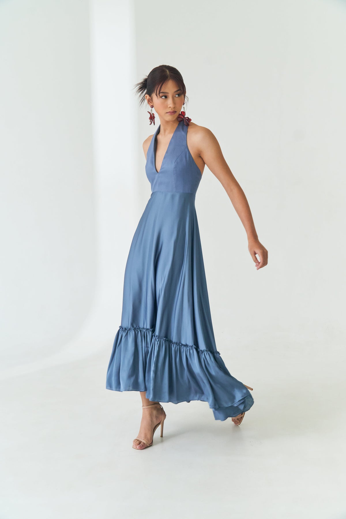 Vela Two-Tone Halter Dress