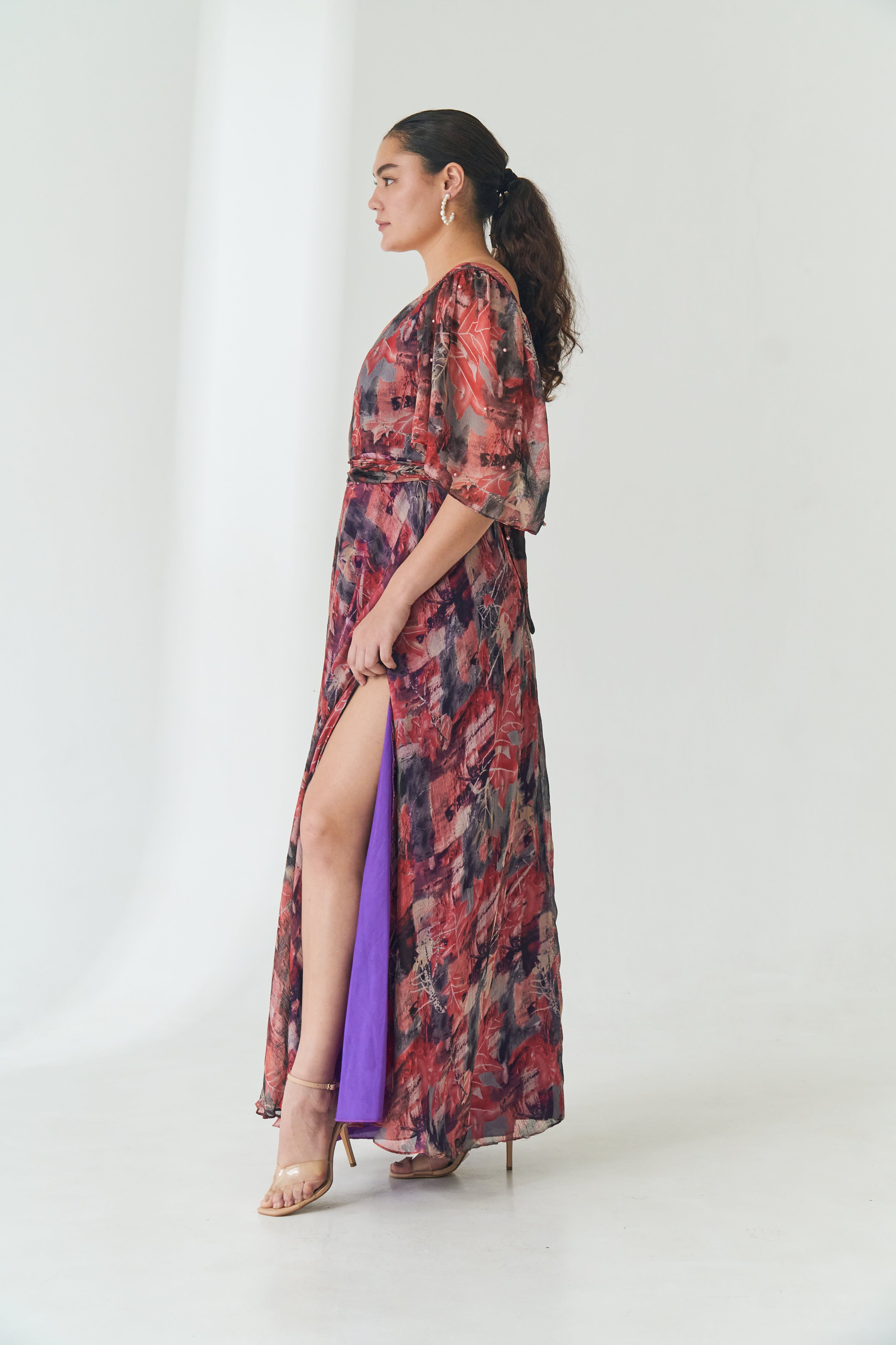Floral Print Dress with Slit