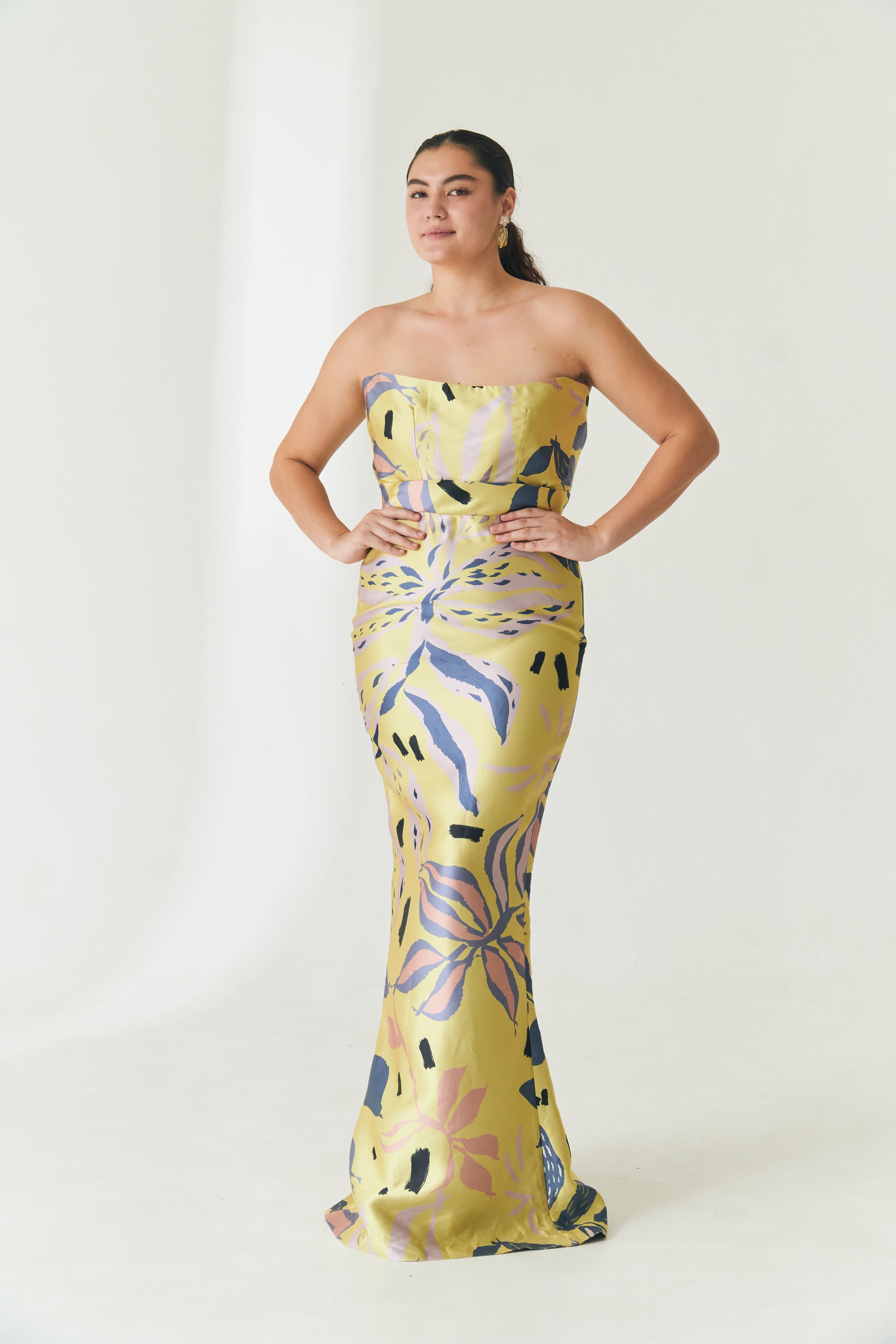 Printed Tafetta Gown