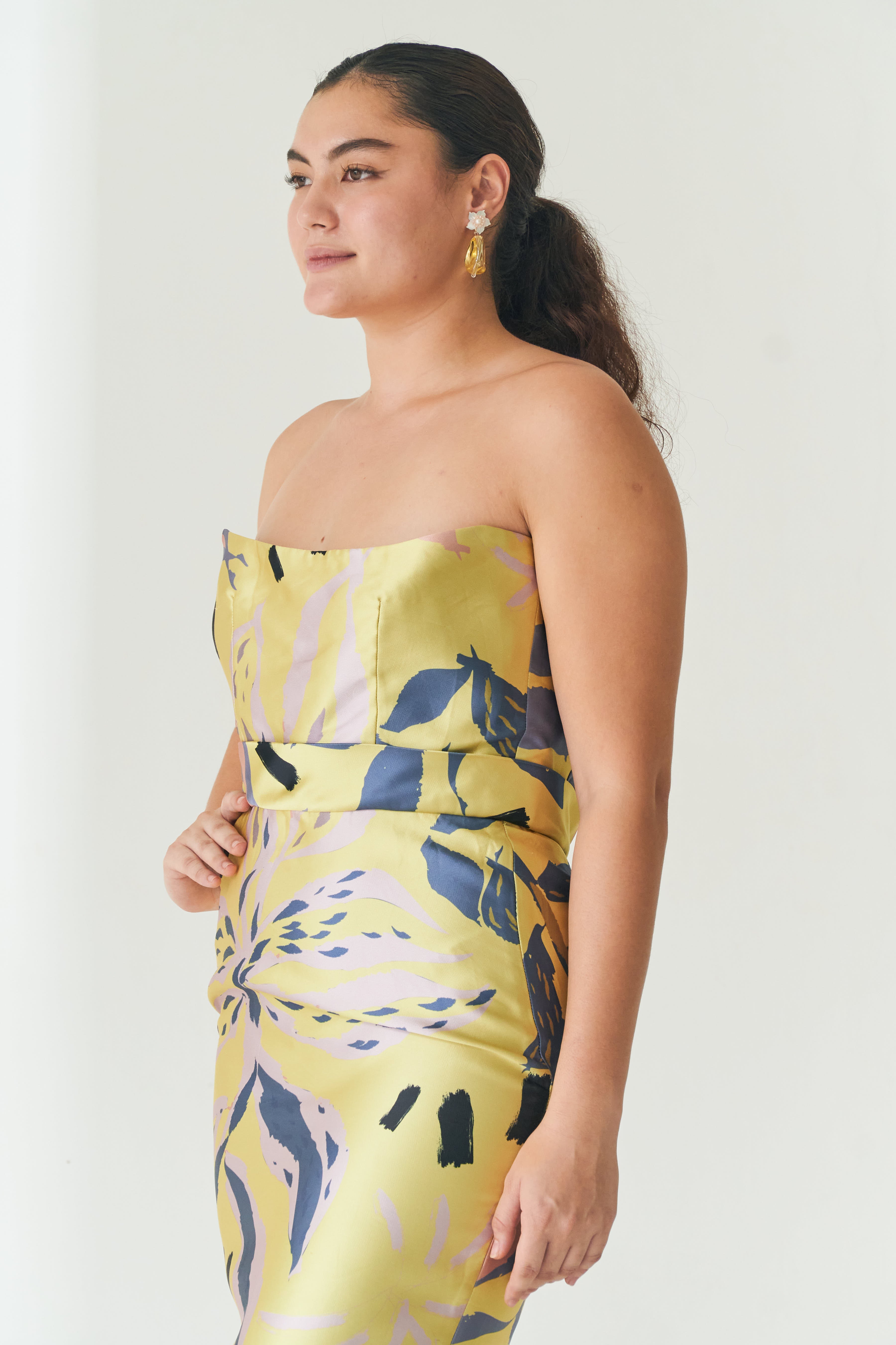 Printed Tafetta Gown