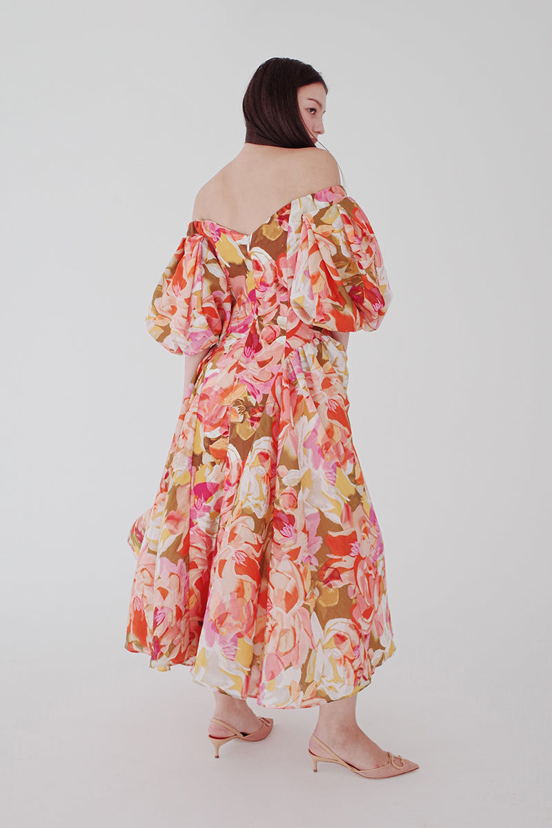 Puff Sleeve Floral Dress