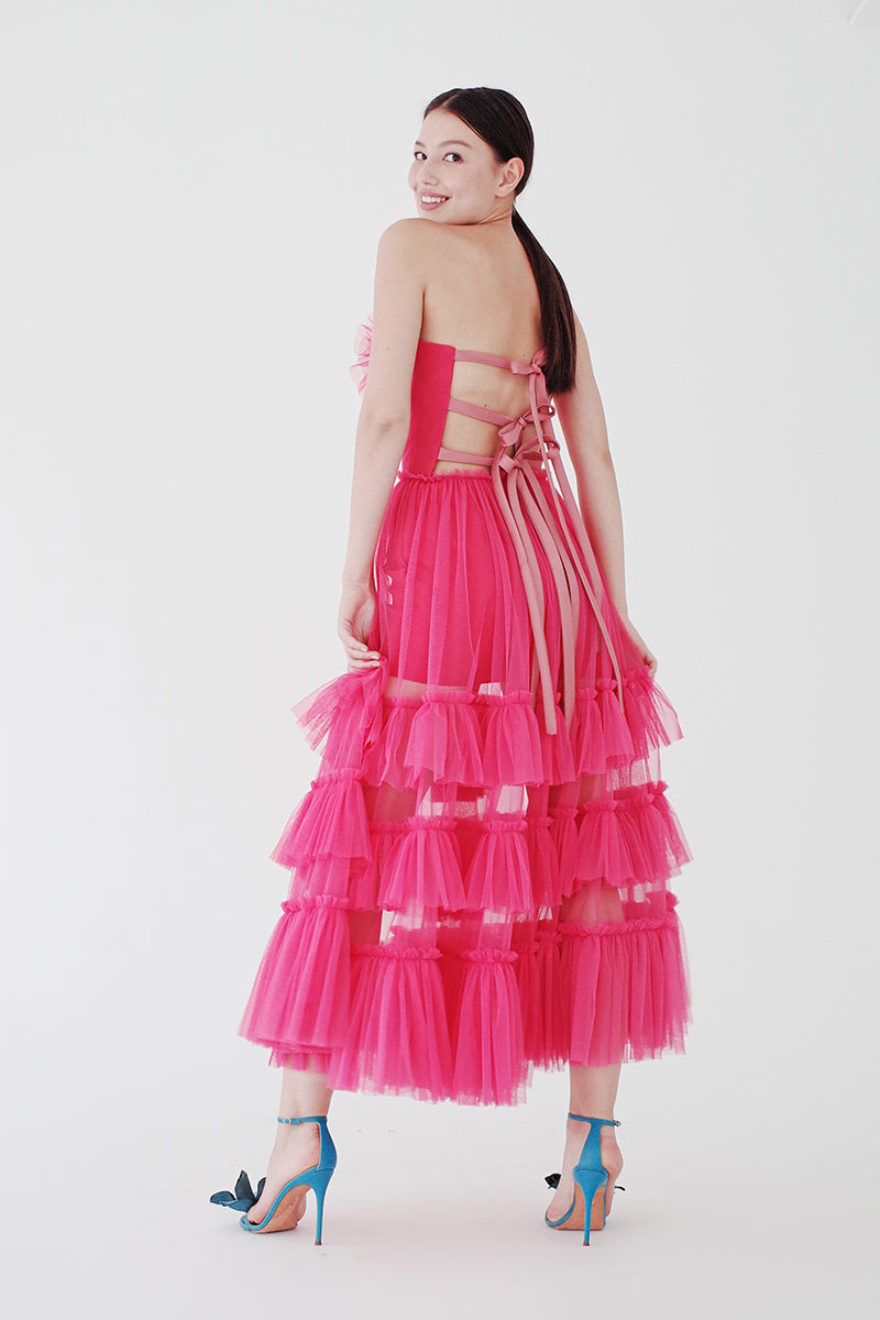 Hot Pink Tulle Gown
