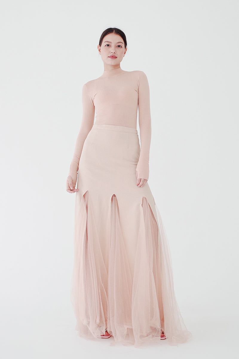 Nude Tulle Skirt