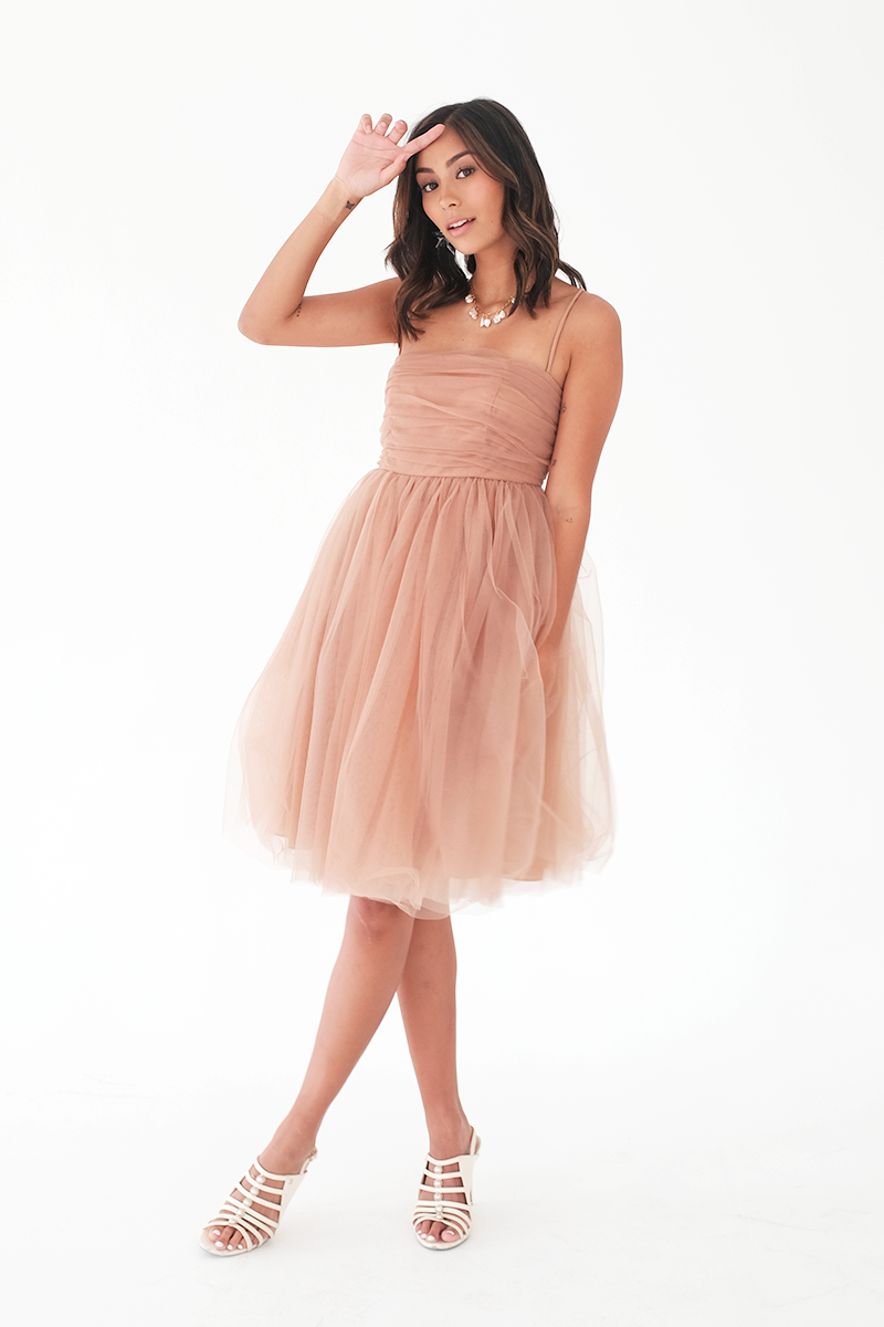 Nude Tulle Babydoll Dres