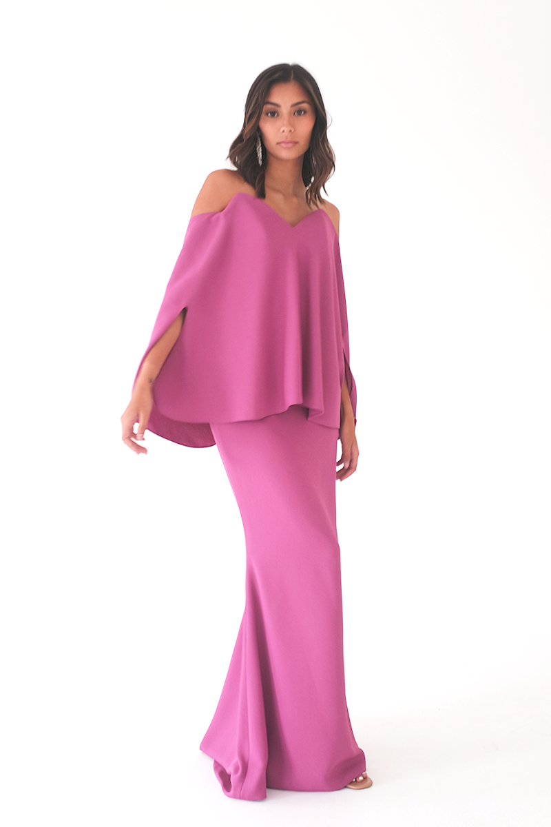 Two Piece Magenta Long Gown
