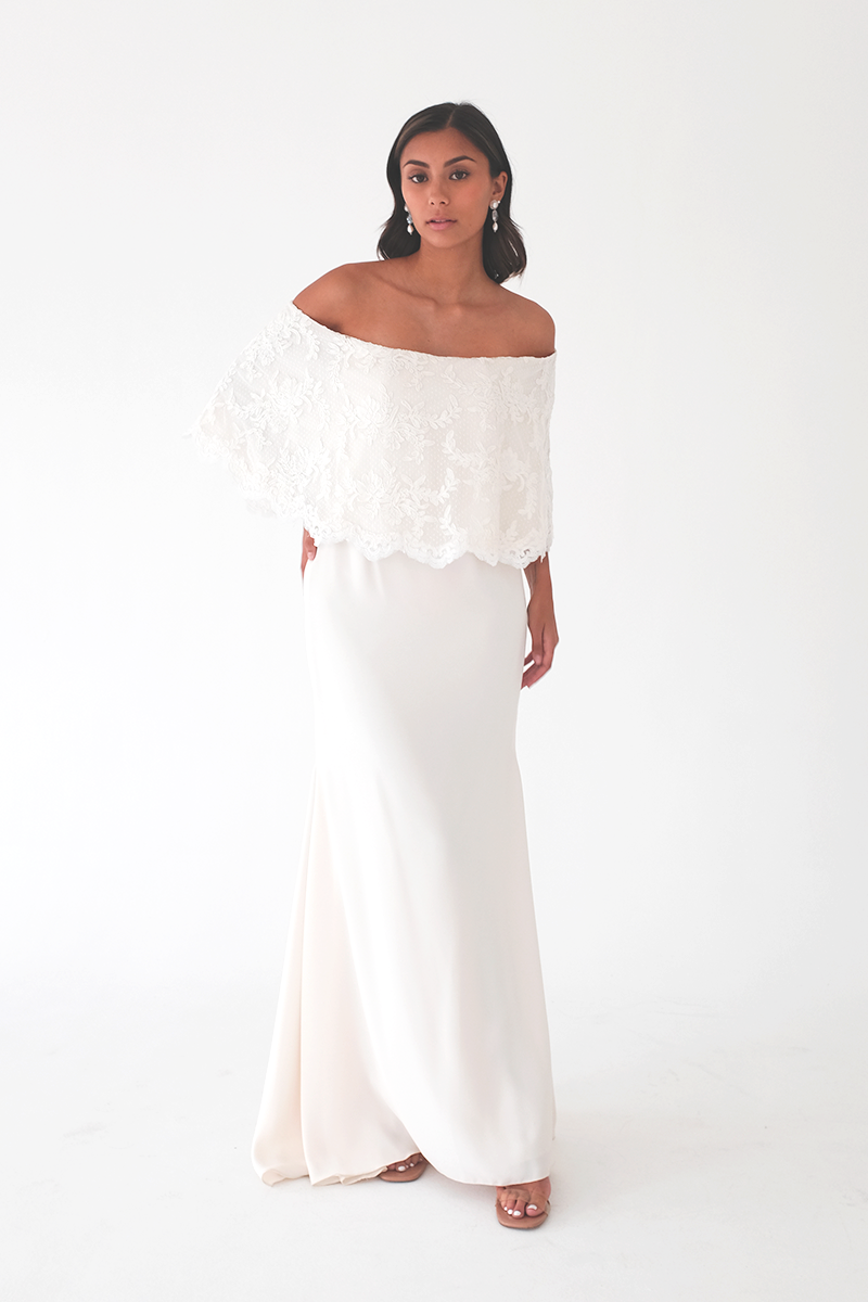 Lace Off Shoulder Gown