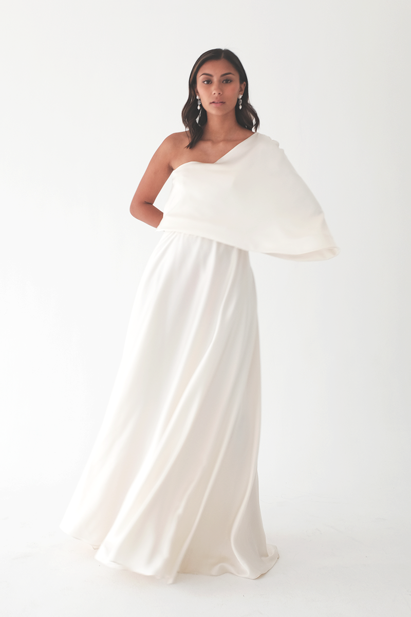 One Shoulder Silk Gown