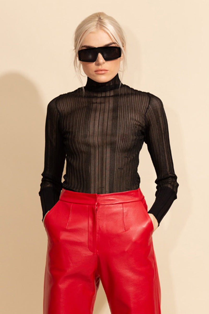 Black Sheer Top
