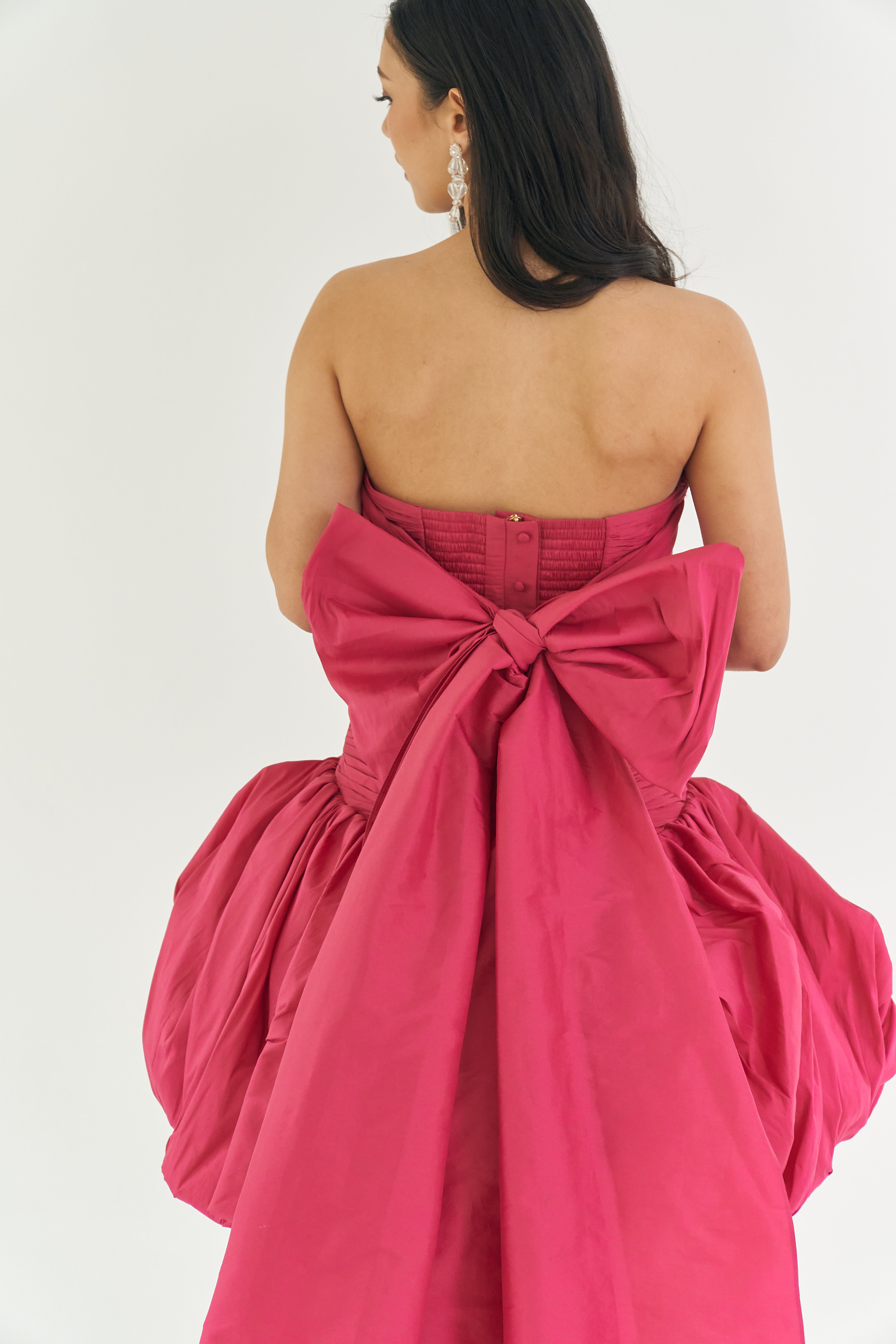 Hot Pink Bubble Hem Mini Dress