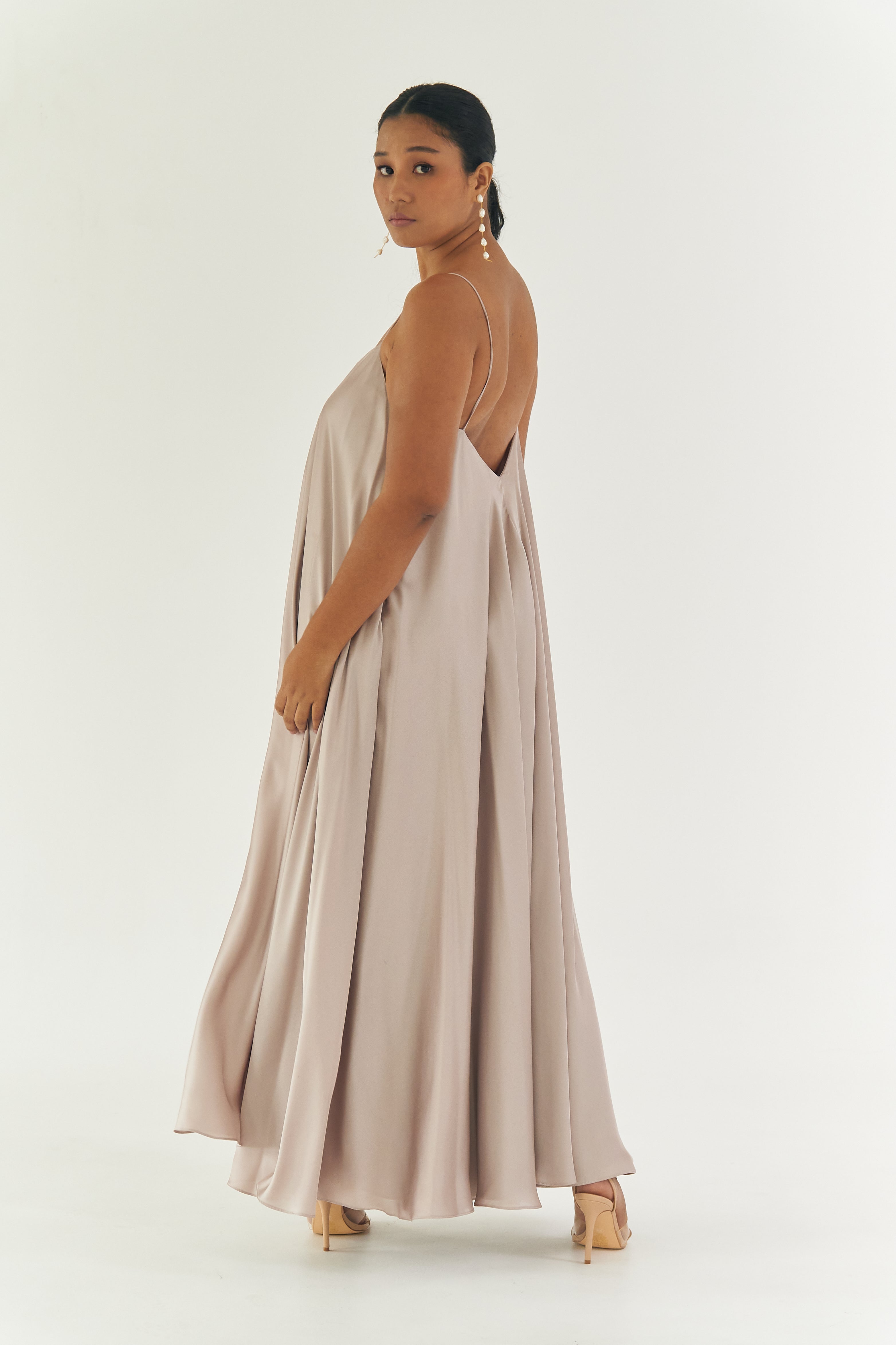 Champagne Tent Dress with Sash