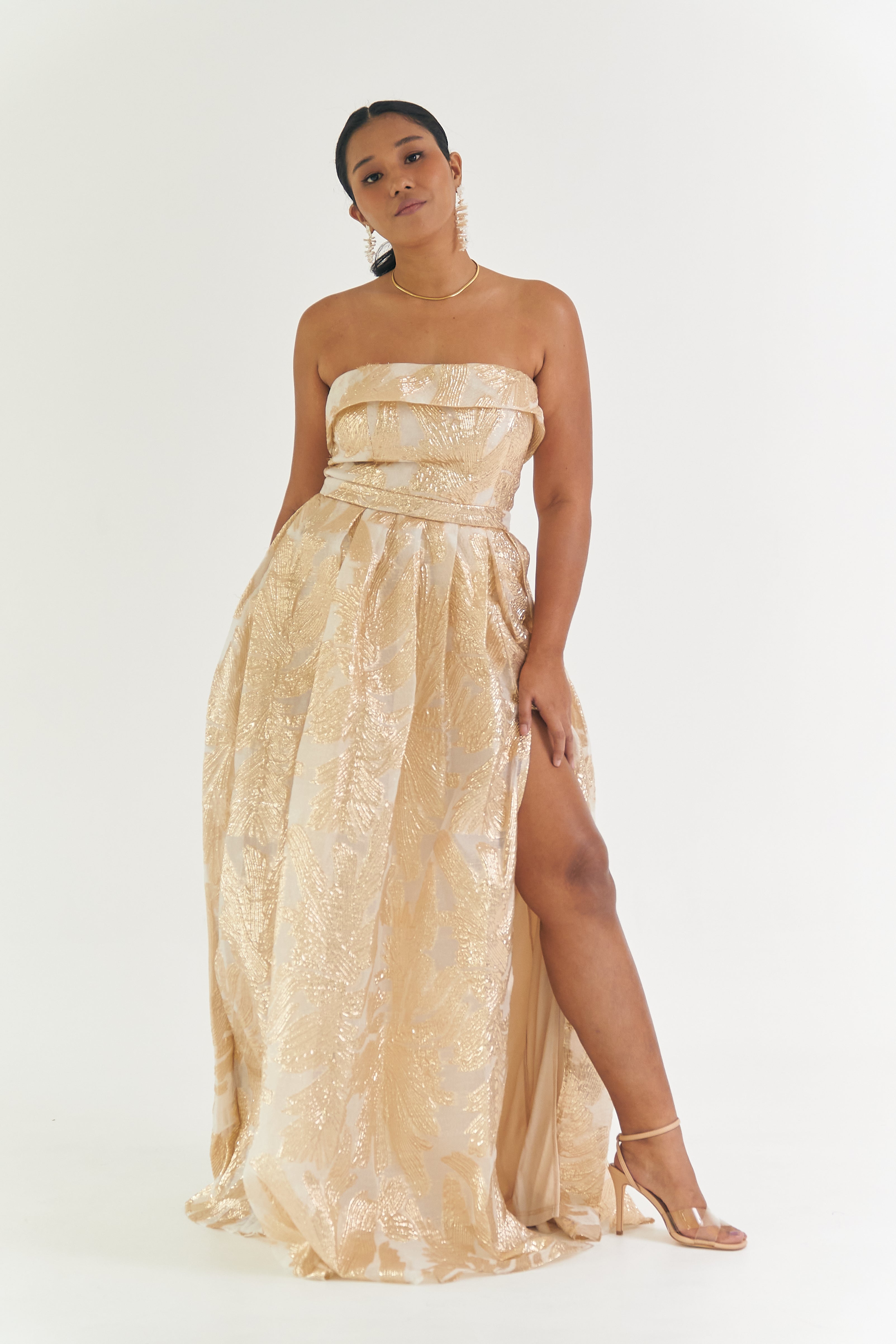 Gold Brocade Dress