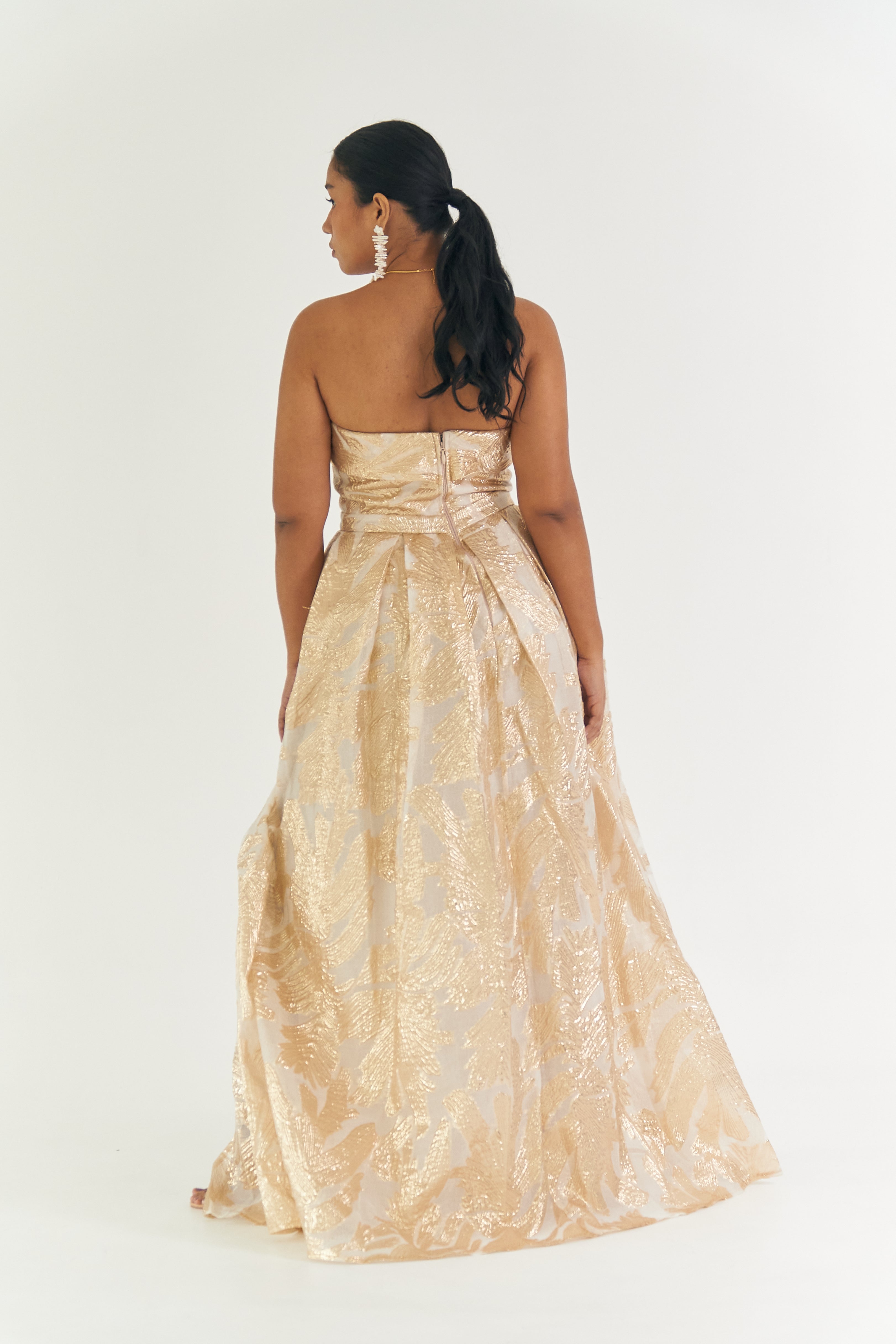 Gold Brocade Dress