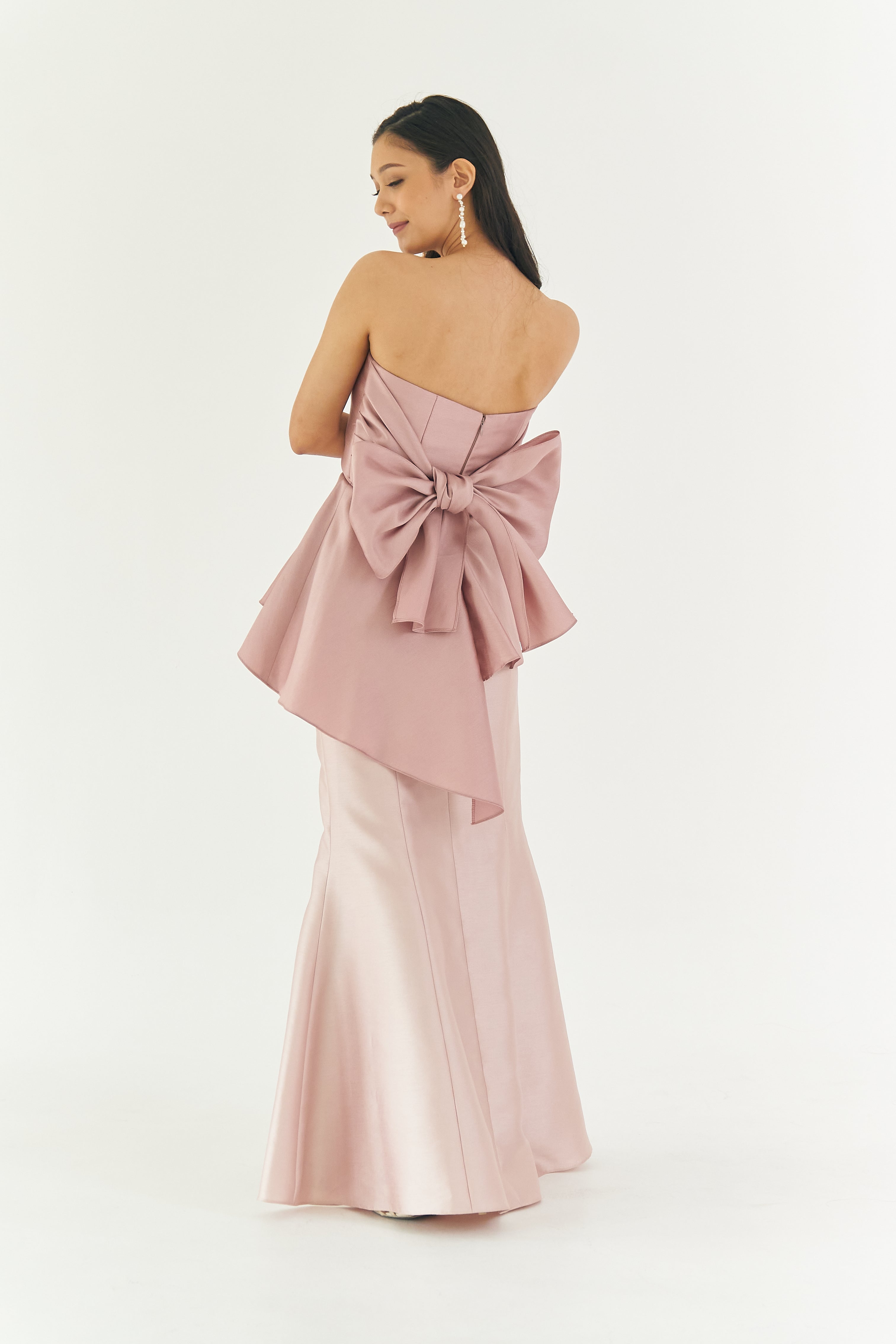 Pink Peplum Strapless Top