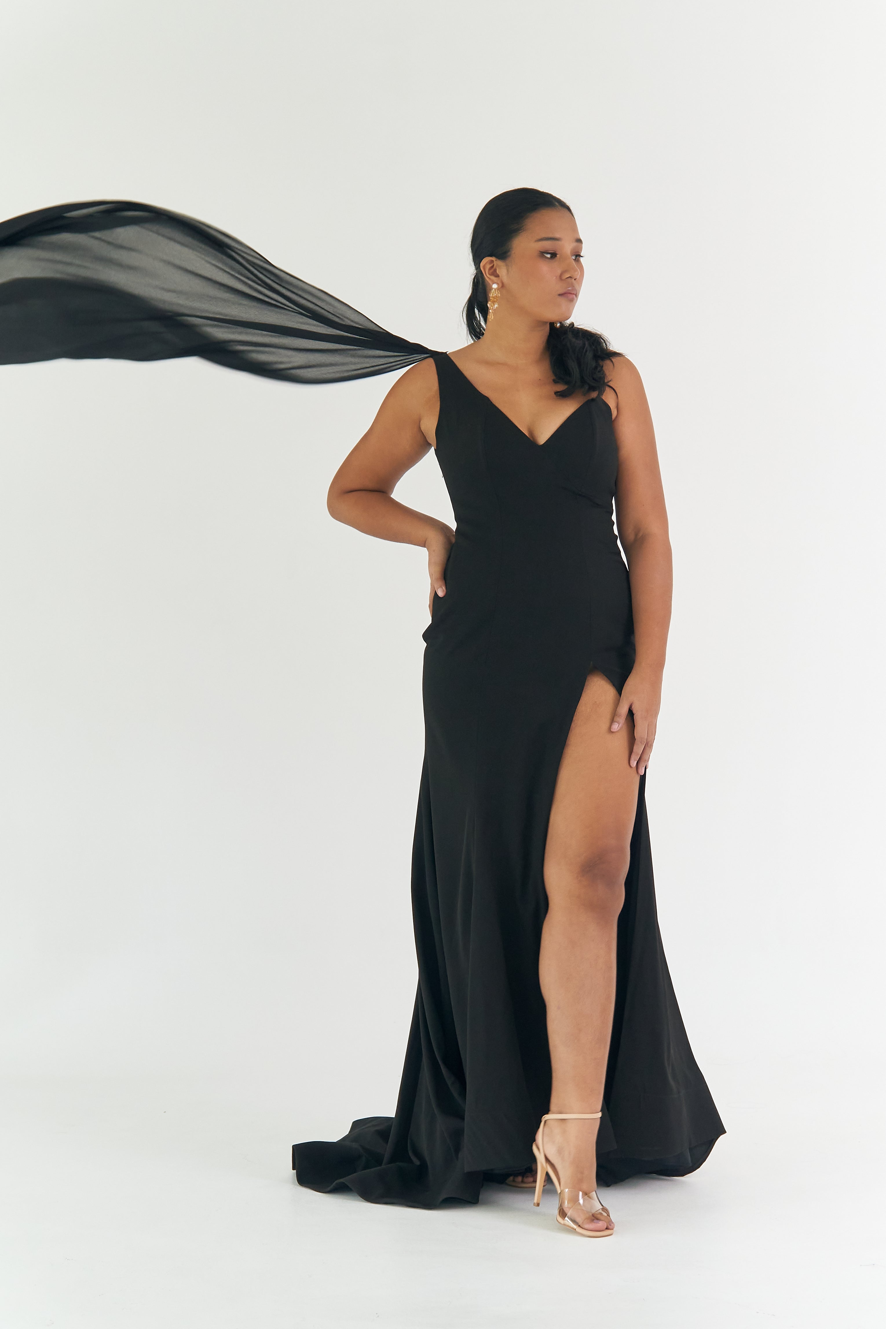 Black One Shoulder Gown