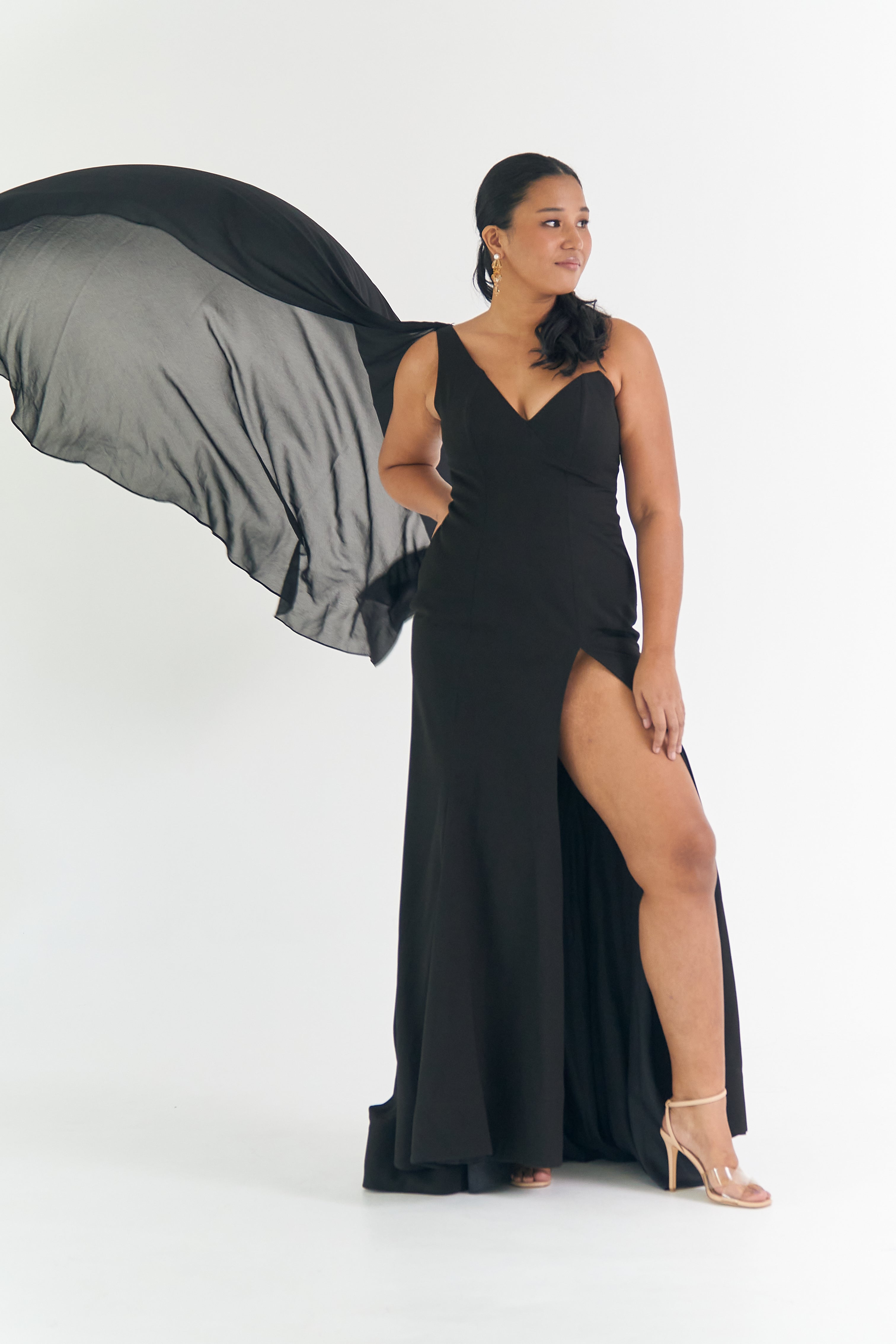 Black One Shoulder Gown