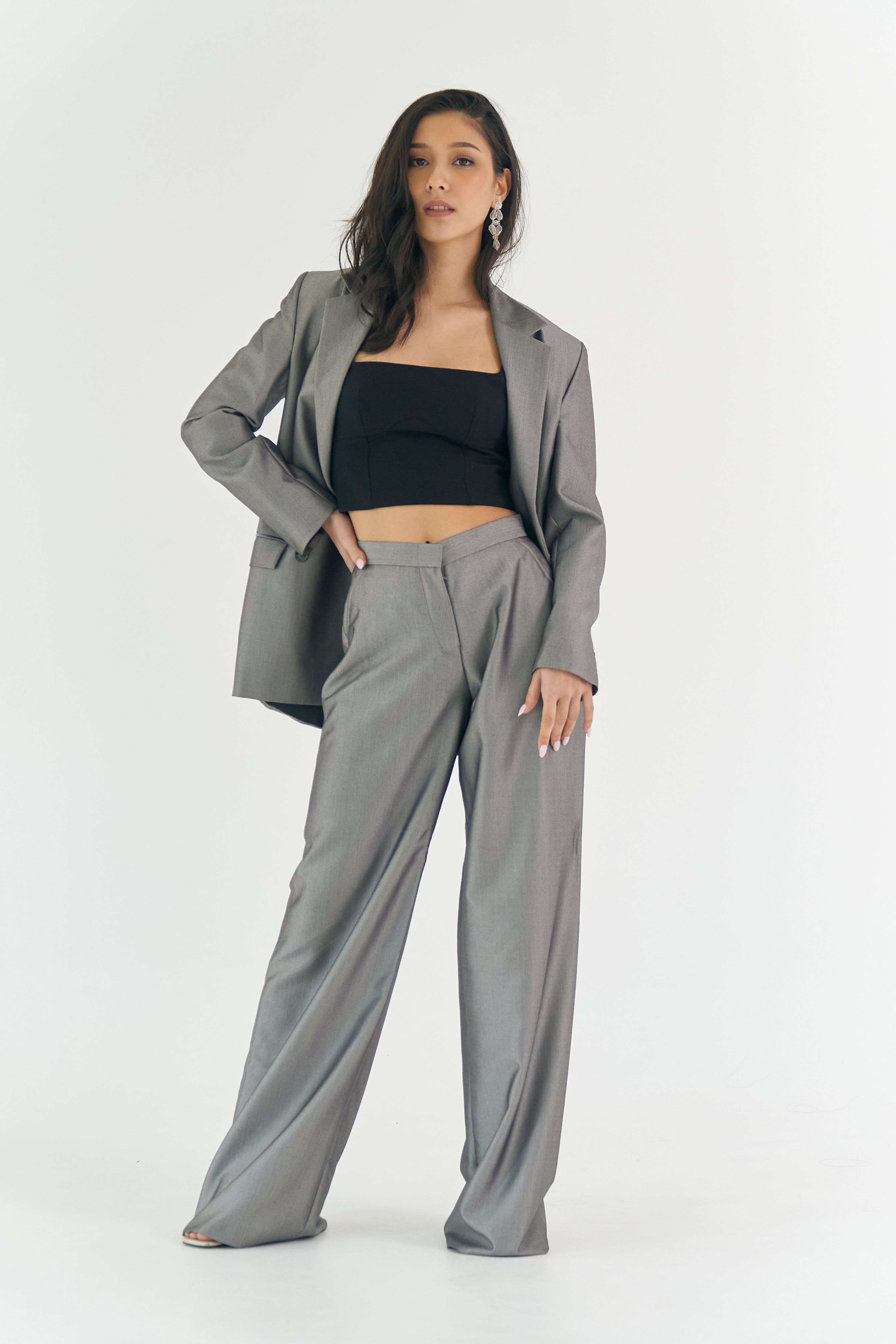 Light Grey Suit Pants Set