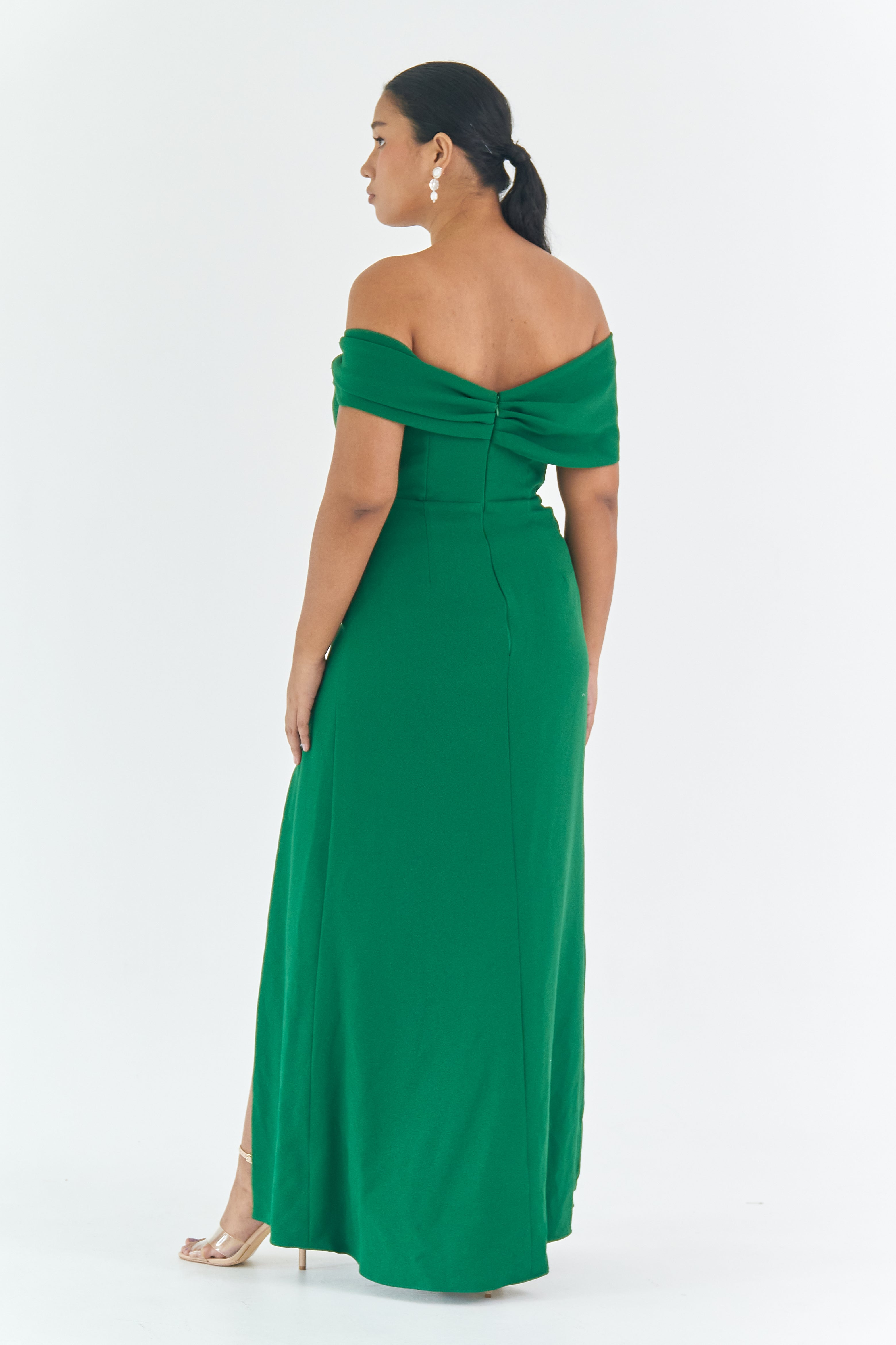 Green Off Shoulder Gown