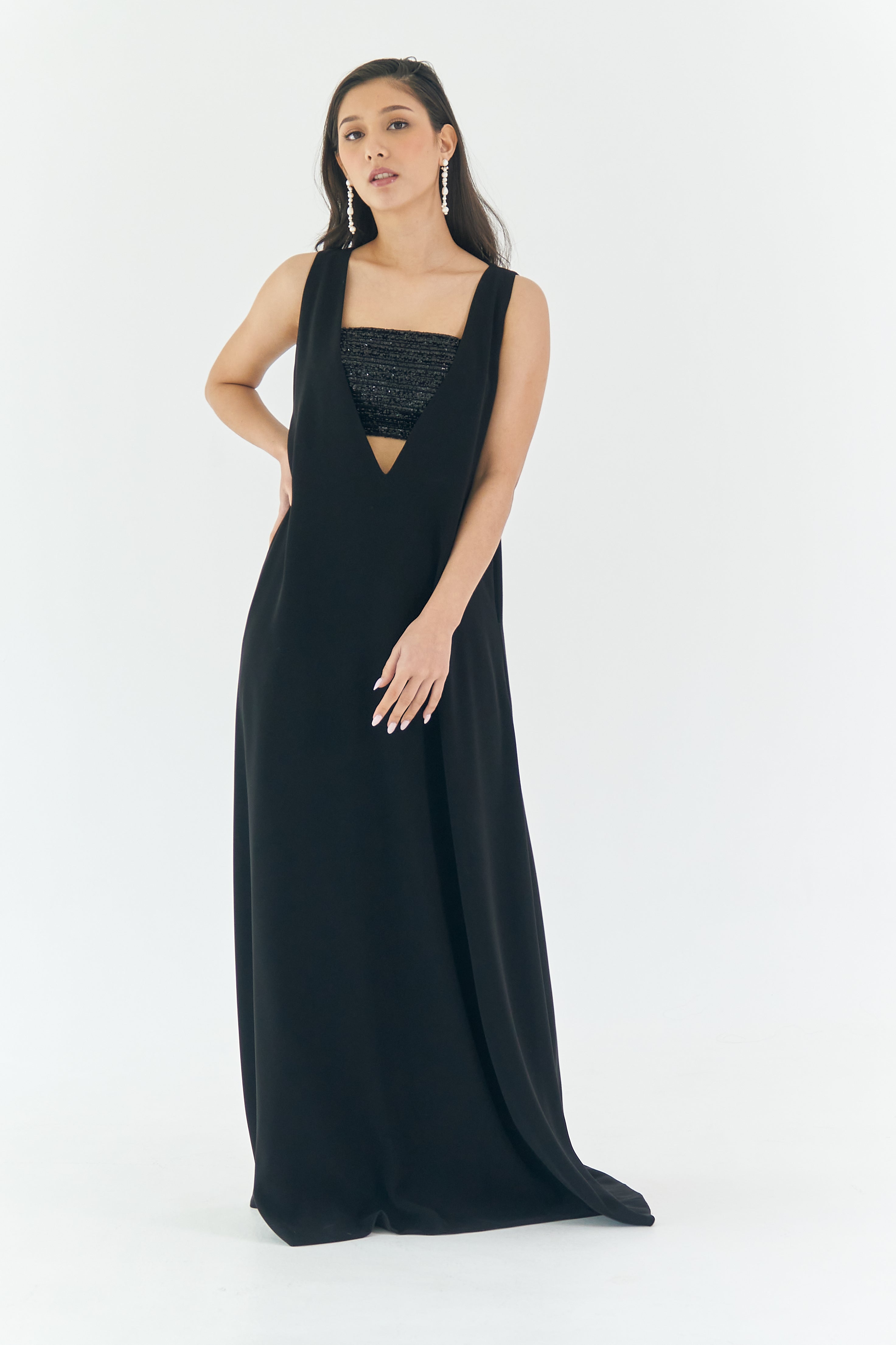 Black Dress with Beaded Tube