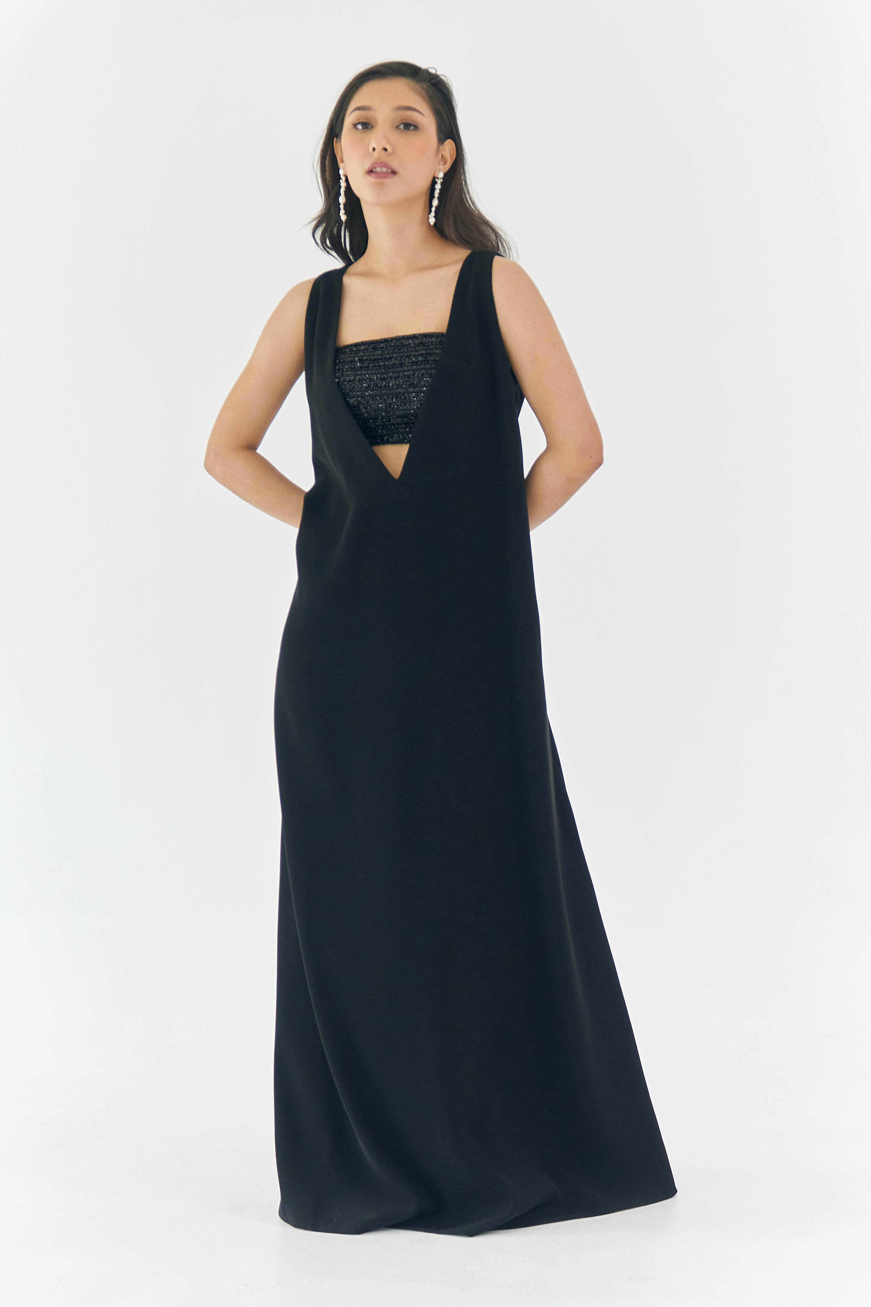 Black Dress with Beaded Tube