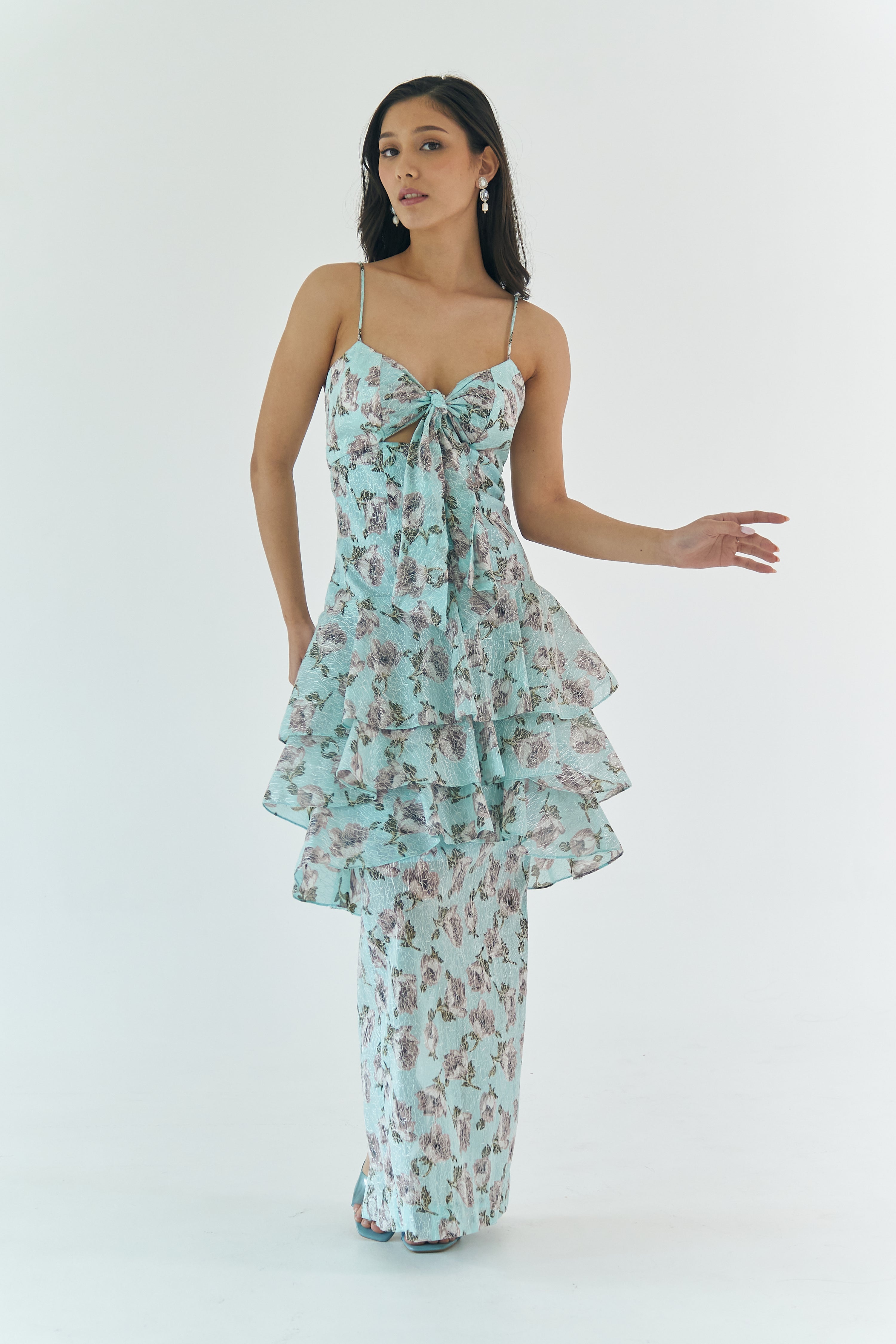 Floral Print Drop Waist Tiered Flounce Dress – VESTIDO