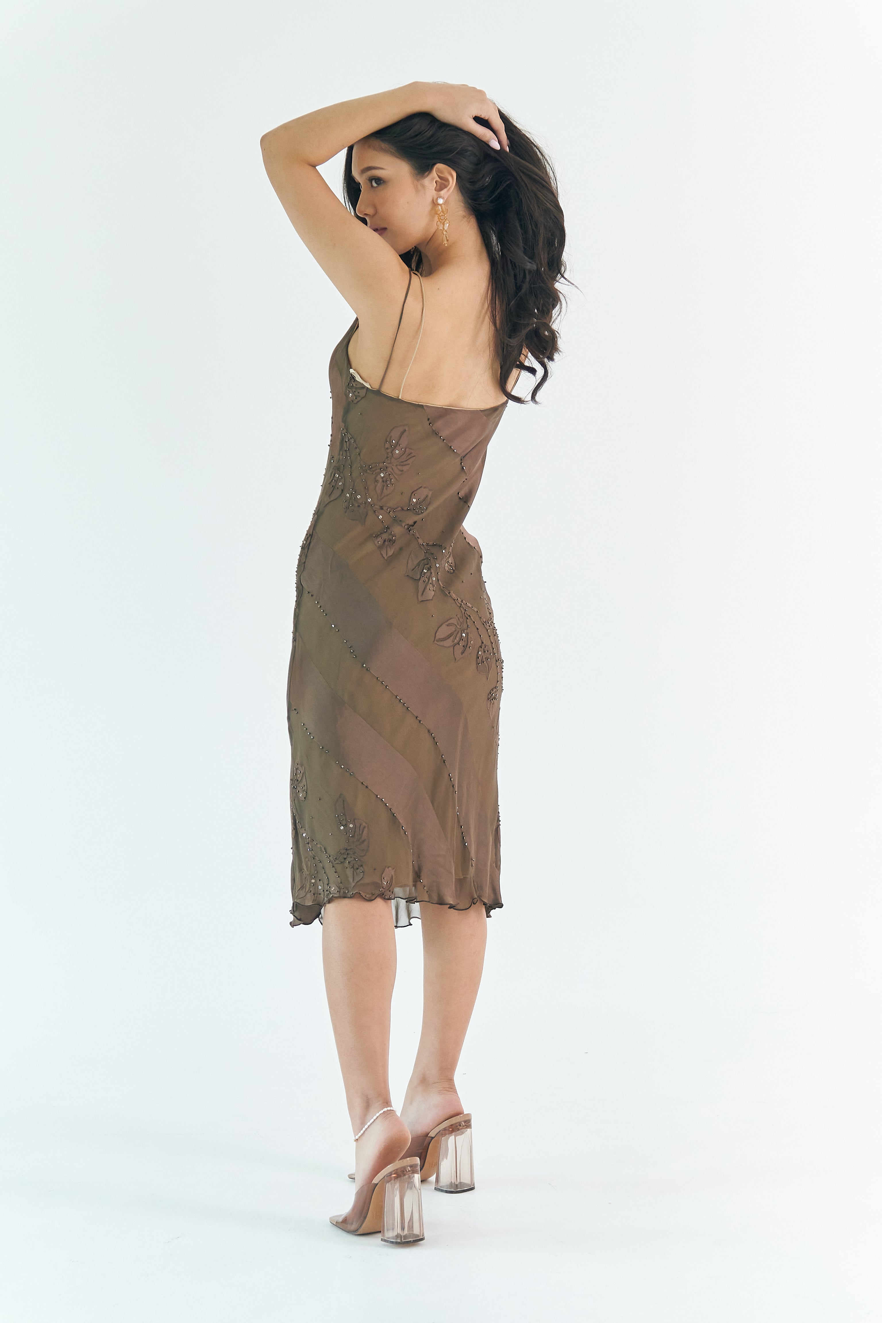 Reversible Slip Dress with Beaded Detail