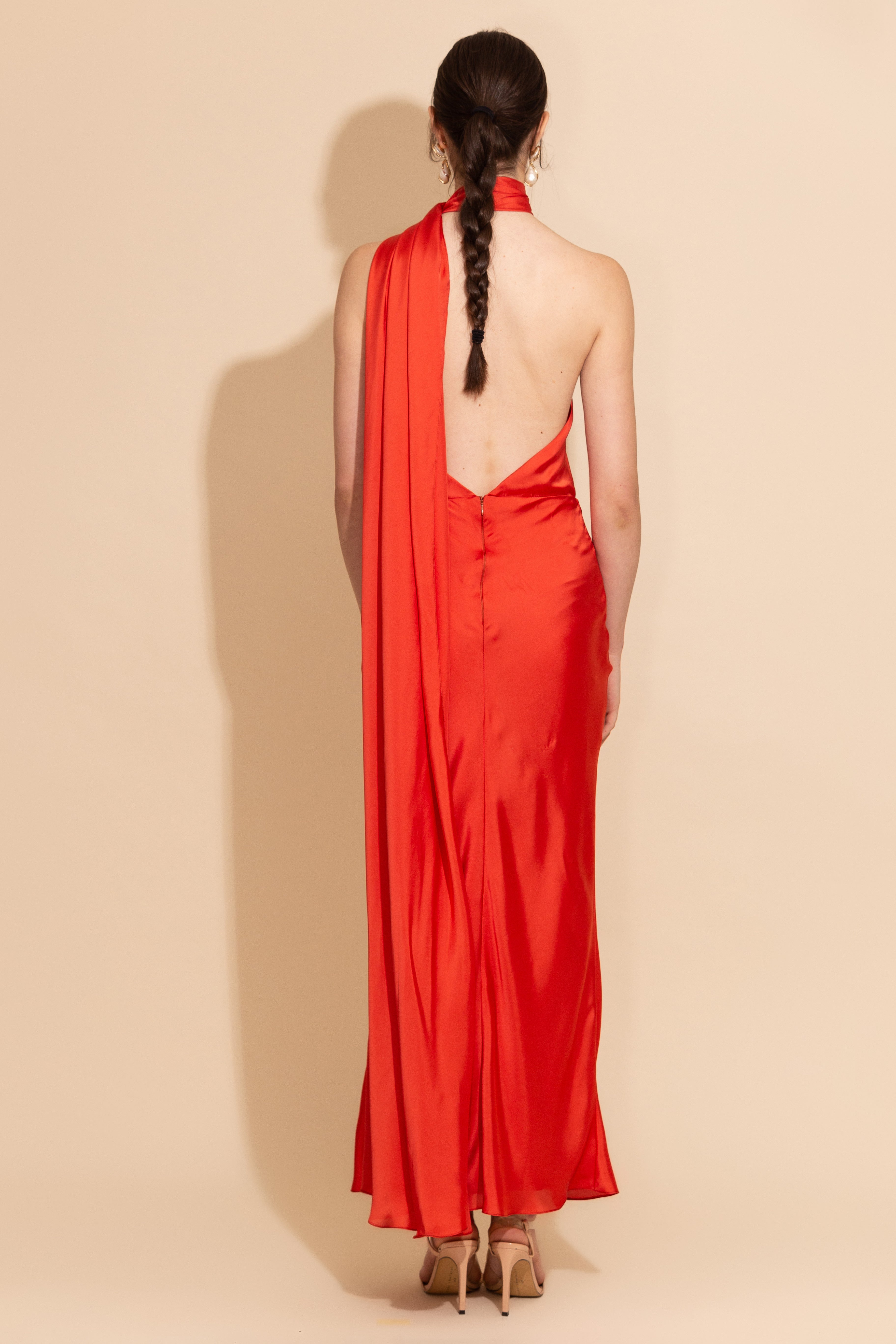 One Shoulder Silk Dress