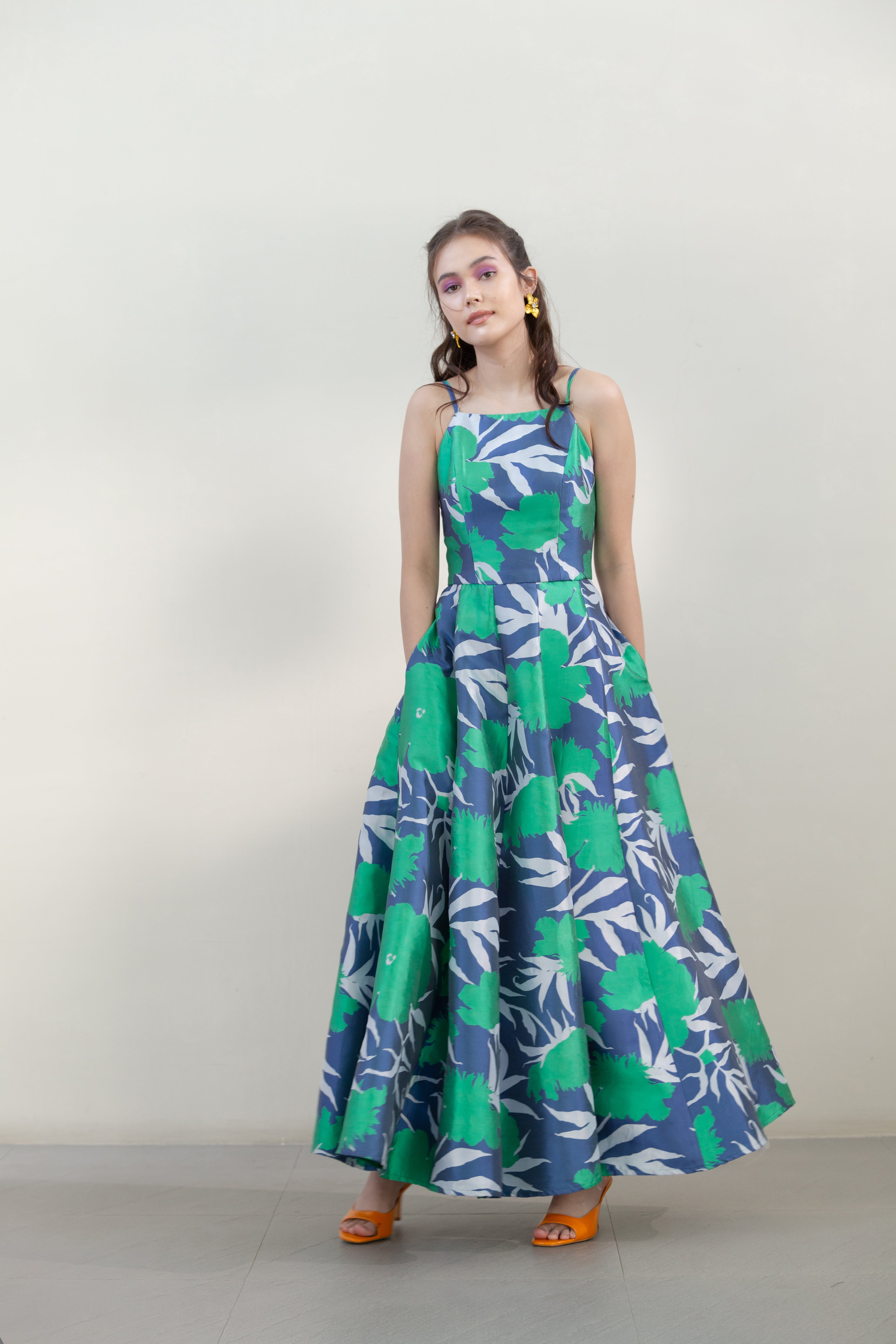 Silk Mikado Gown with Pockets